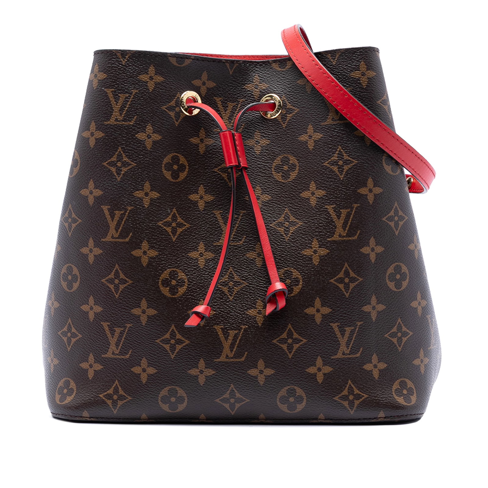 Louis Vuitton Neonoe MM Brown Monogram Canvas Shoulder Bag: Louis Vuitton Neonoe MM Brown Monogram Canvas Shoulder Bag The Louis Vuitton Monogram Neonoe MM features a monogram canvas body with an adjustable and detachable flat leather strap. It is designed wit