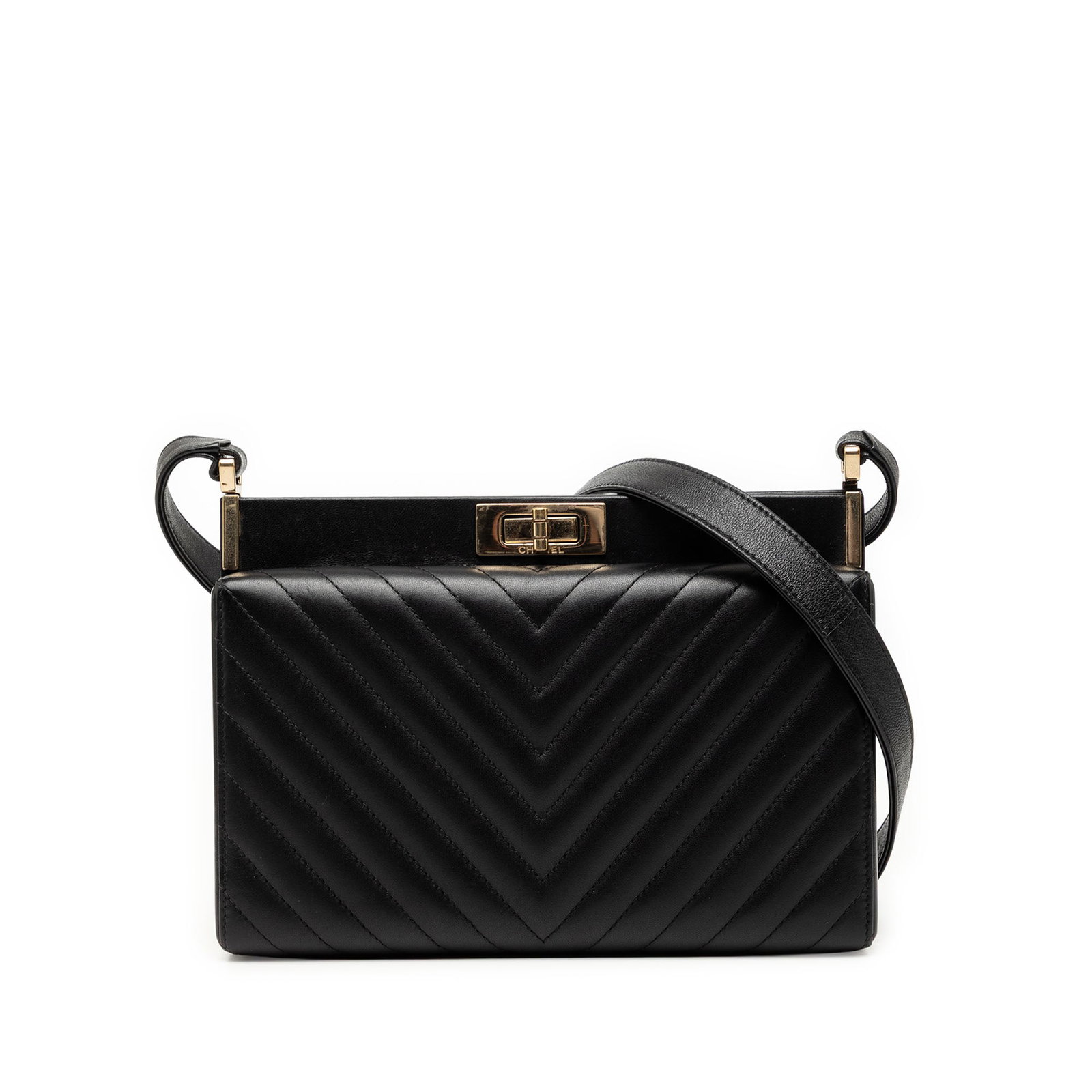 Chanel Reissue 2.55 Chevron Lambskin Frame Crossbody Bag (1 of 6)