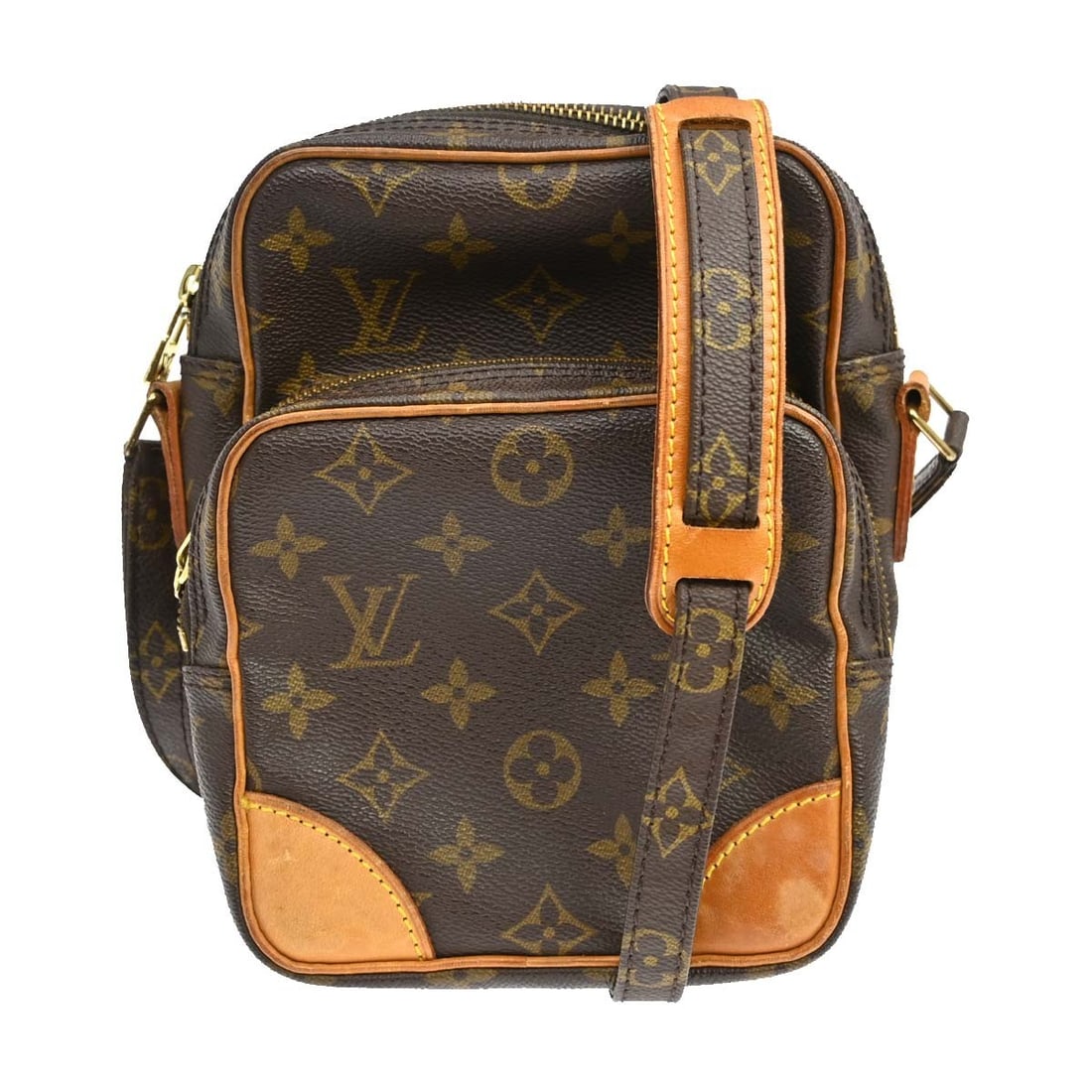 Louis Vuitton Amazon Monogram Crossbody Shoulder Bag M45236: Louis Vuitton Amazon Monogram Crossbody Shoulder Bag M45236 Louis Vuitton Amazon cross body shoulder bag in brown Monogram Canvas and leather, made in France. This vintage item shows reasonable wear a