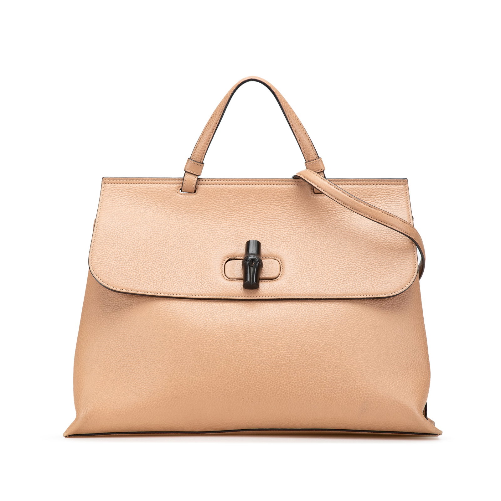 Gucci Bamboo Daily Leather Satchel with Twist Lock: Gucci Bamboo Daily Leather Satchel with Twist Lock Introducing the Gucci Large Leather Bamboo Daily Satchel, a stunning accessory that combines elegance with functionality. This satchel features a lux