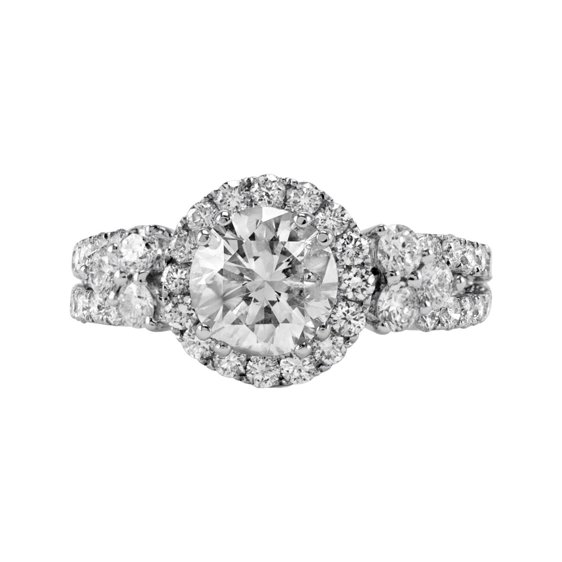 18K White Gold Diamond Solitaire Ring 2.43 Carat Size 6.75 (1 of 4)
