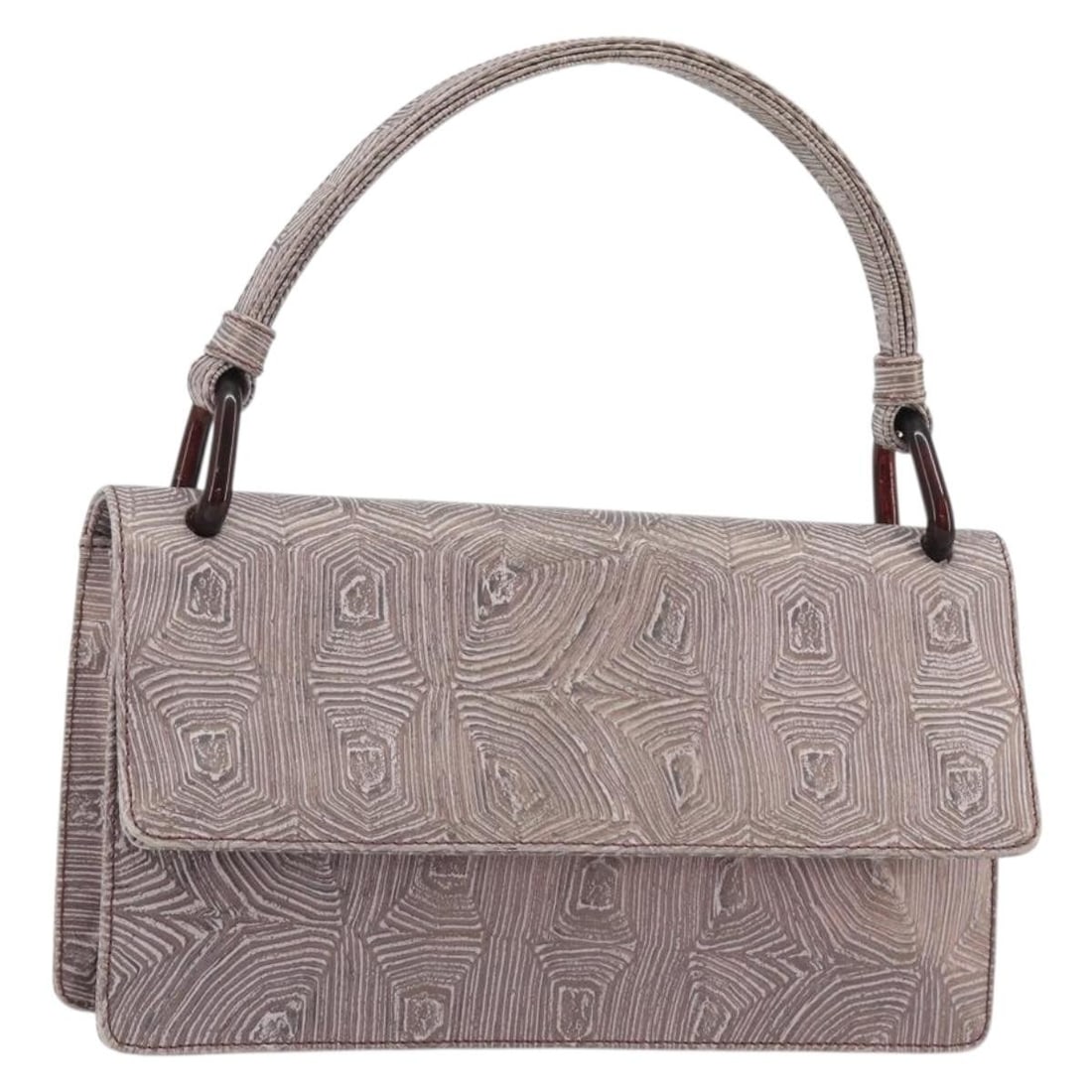 PRADA Purple Silver Leather Hand Bag with Dust Bag Card: PRADA Purple Silver Leather Hand Bag with Dust Bag Card This Prada hand bag is crafted in leather and presented in a purple and silver colorway. Made in Italy, it measures approximately 24 cm W x 14 c