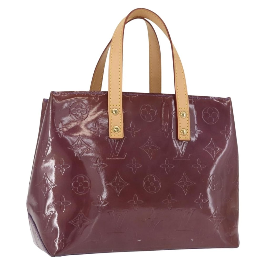 Louis Vuitton Reade PM M93578 Vernis Purple Patent Leather Handbag: Louis Vuitton Reade PM M93578 Vernis Purple Patent Leather Handbag Louis Vuitton Monogram Vernis Reade PM handbag in purple/viole patent leather, made in France. This women's handbag measures approxim
