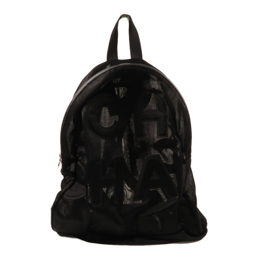 CHANEL CoCo Neige CC SGW Nylon Backpack Black: CHANEL CoCo Neige CC SGW Nylon Backpack Black Black CHANEL CC SGW CoCo Neige backpack in nylon, presented in reasonable worn condition. The bag features a black-on-black colorway, a fastener pocket, a