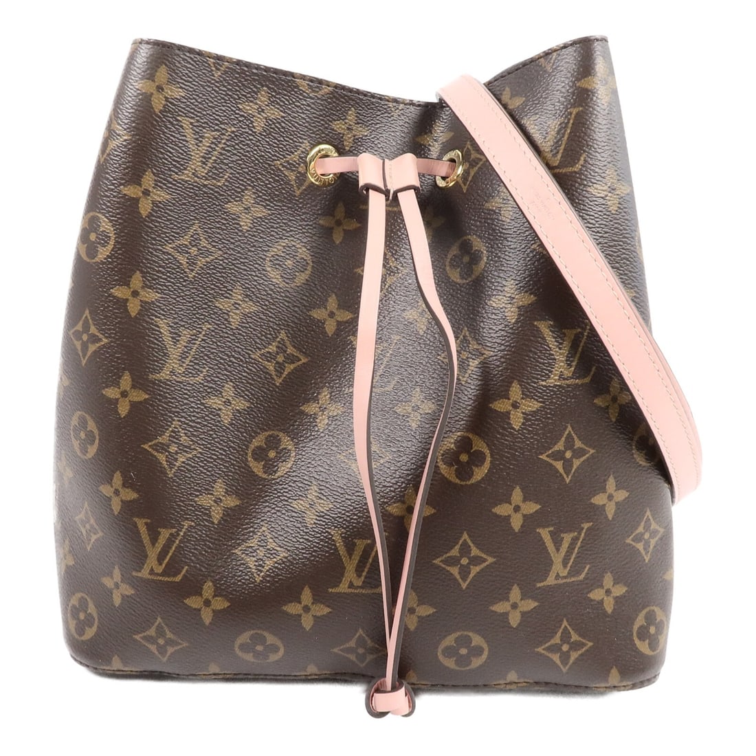 Louis Vuitton Neo Noe M44022 Monogram Shoulder Bag Brown Pink: Louis Vuitton Neo Noe M44022 Monogram Shoulder Bag Brown Pink A Louis Vuitton Neo Noe 2way shoulder bag in Brown/Pink, model M44022. It is made from monogram PVC coated canvas and comes with a shoulde