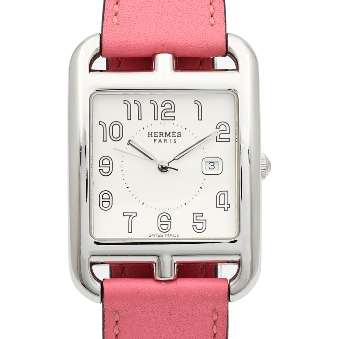 Hermes CC2.710 Cape Cod ladies quartz watch in stainless steel white leather (1 of 11)