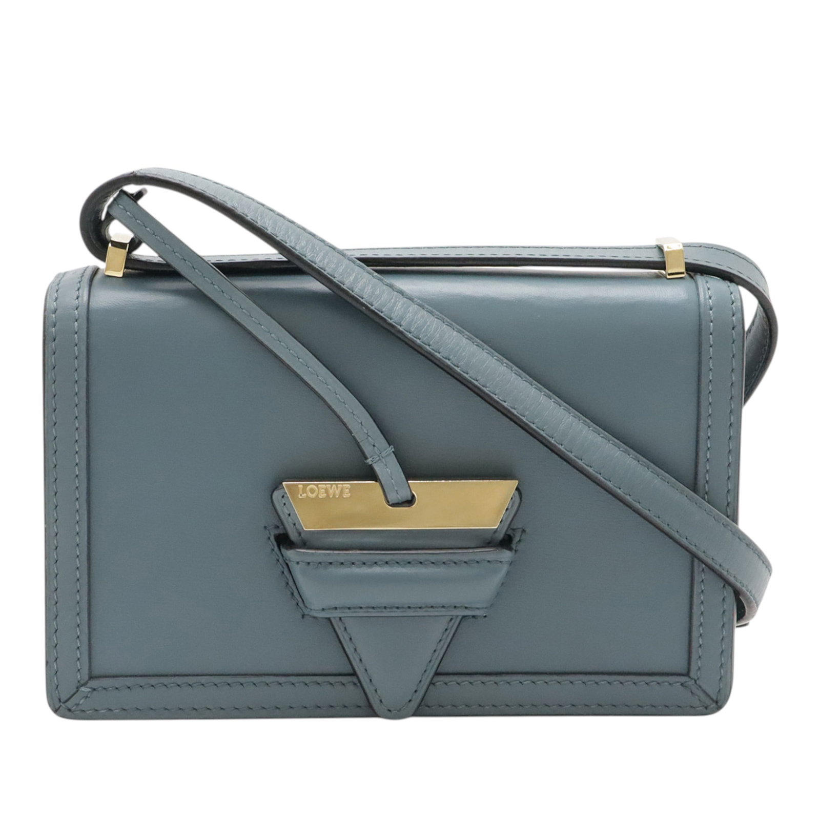 LOEWE Barcelona Small Leather Crossbody Bag Blue (1 of 9)