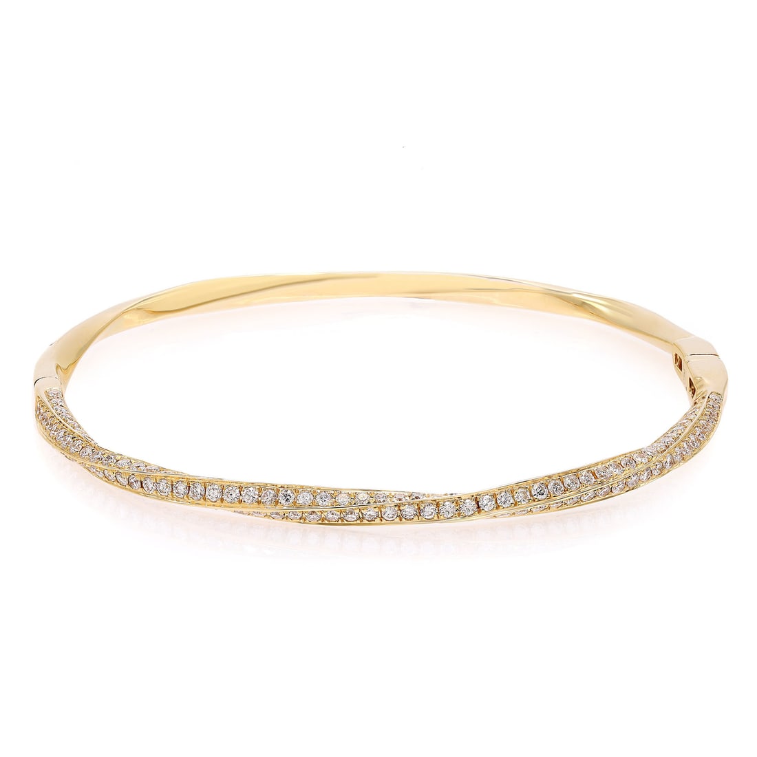 Rachel Koen 18k Yellow Gold Pave Set Diamond Bangle Bracelet 2.05ct: Rachel Koen 18k Yellow Gold Pave Set Diamond Bangle Bracelet 2.05ct Discover the elegance of this Rachel Koen Pave Set Round Cut Diamond Bangle Bracelet, exquisitely crafted in 18k yellow gold. This s