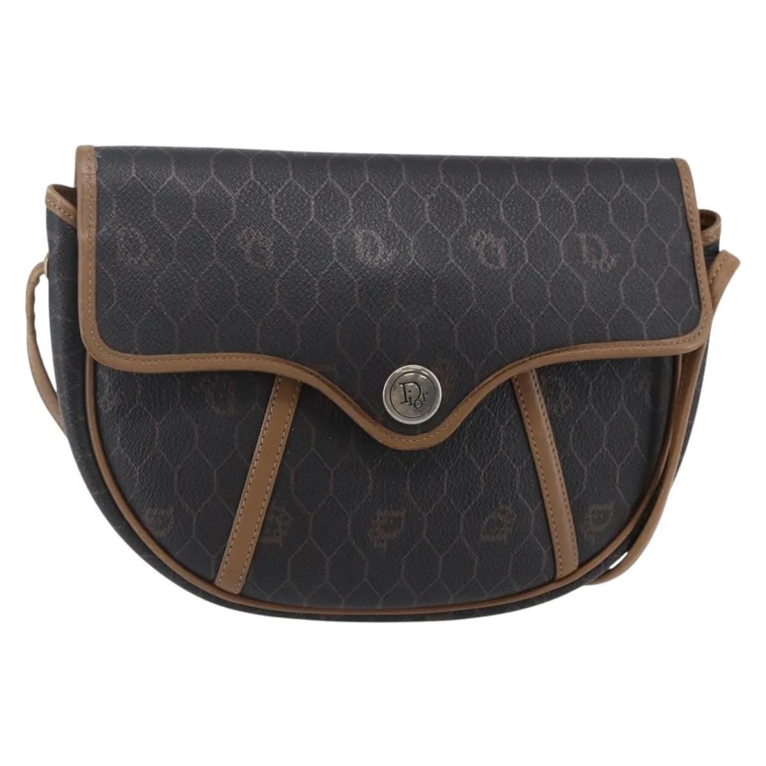Christian Dior Vintage Honeycomb Flap Shoulder Bag Black Canvas Leather: Christian Dior Vintage Honeycomb Flap Shoulder Bag Black Canvas Leather This Christian Dior vintage Honeycomb flap crossbody bag is crafted from black canvas with leather trim. Designed for women, it 