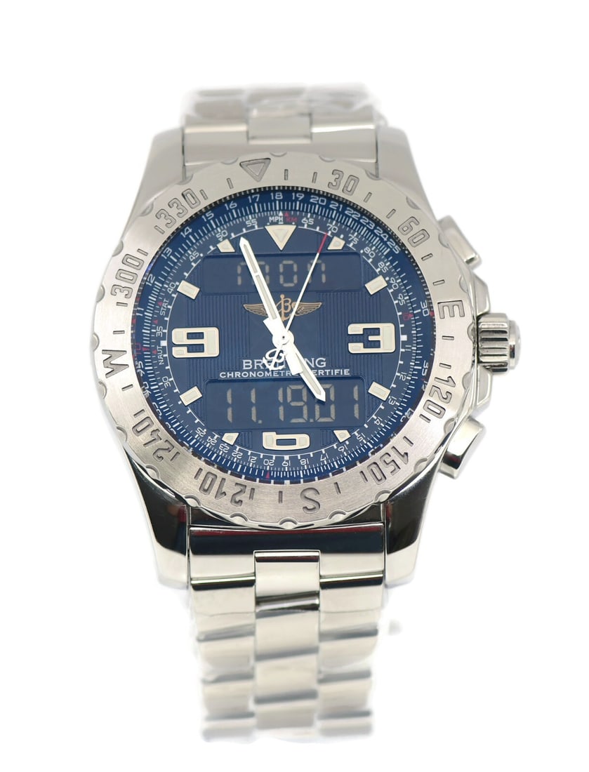 Breitling Airwolf A78363 Stainless Steel Quartz Watch with Box and Papers: Breitling Airwolf A78363 Stainless Steel Quartz Watch with Box and Papers The Breitling Airwolf is a sophisticated stainless steel wristwatch that combines precision and elegance. Featuring a sleek bl