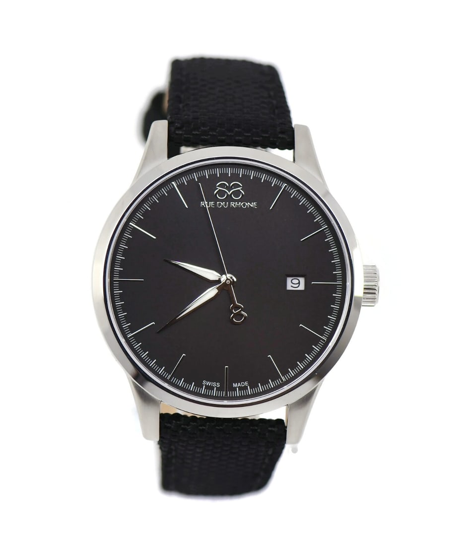 88 Rue Du Rhone 41mm Stainless Steel Quartz Watch with Leather Band: 88 Rue Du Rhone 41mm Stainless Steel Quartz Watch with Leather Band This elegant wristwatch from 88 RUE DU RHONE features a durable stainless steel case measuring 41mm, showcasing a timeless design th