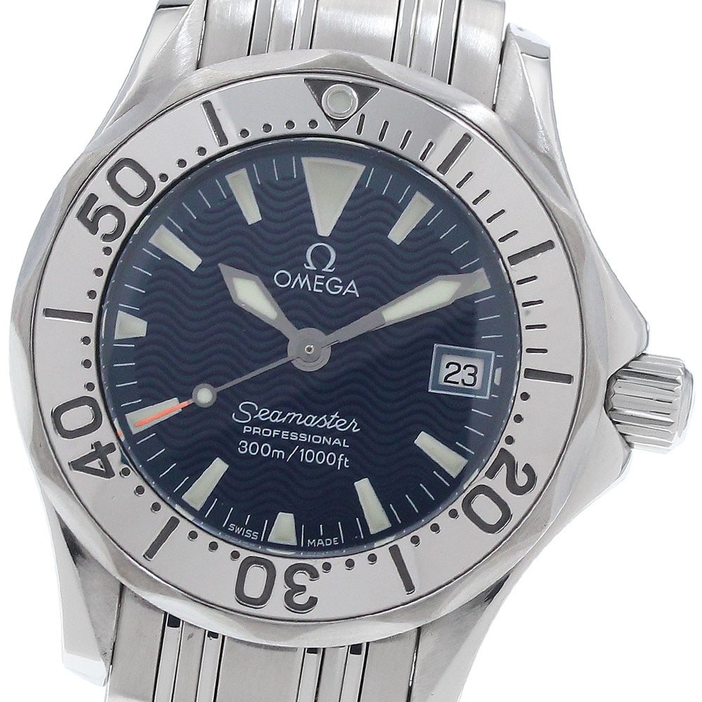 Ladies OMEGA Seamaster 300 Jacques Mayol Quartz Date Watch 2584.80: Ladies OMEGA Seamaster 300 Jacques Mayol Quartz Date Watch 2584.80 Pre-owned OMEGA ladies wristwatch from the Seamaster 300 Jacques Mayol line, reference 2584.80. It features a stainless steel case an