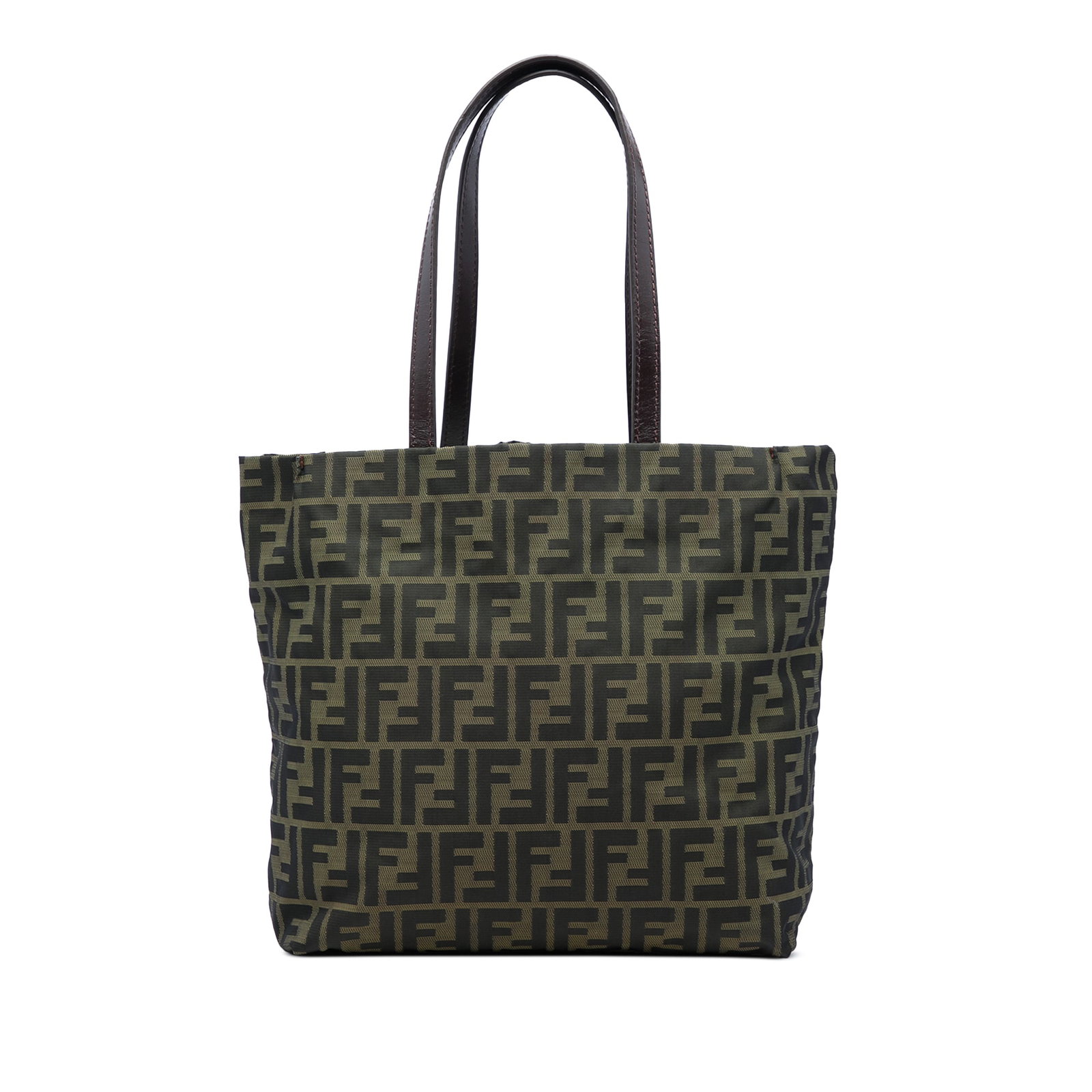 Fendi Zucca Tote Bag in Brown Canvas: Fendi Zucca Tote Bag in Brown Canvas Fendi Zucca Canvas Tote in brown fabric with a canvas body, flat leather straps, an open top, and an interior zip pocket. Made in Italy, this tote is presented in 