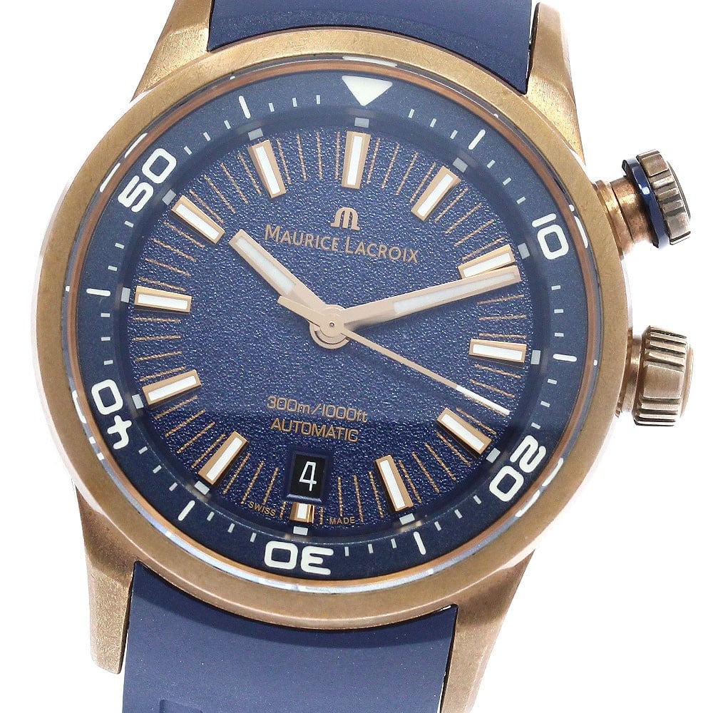 Maurice Lacroix Pontos S Diver men's automatic watch PT6248-BRZ0B-430-4: Maurice Lacroix Pontos S Diver men's automatic watch PT6248-BRZ0B-430-4 This pre-owned Maurice Lacroix Pontos S Diver Limited Edition wristwatch features a bronze and stainless steel case with a navy 