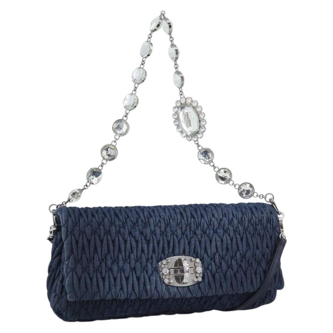 Miu Miu 2way Blue Canvas Shoulder Bag with Strap Dust Bag (1 of 18)