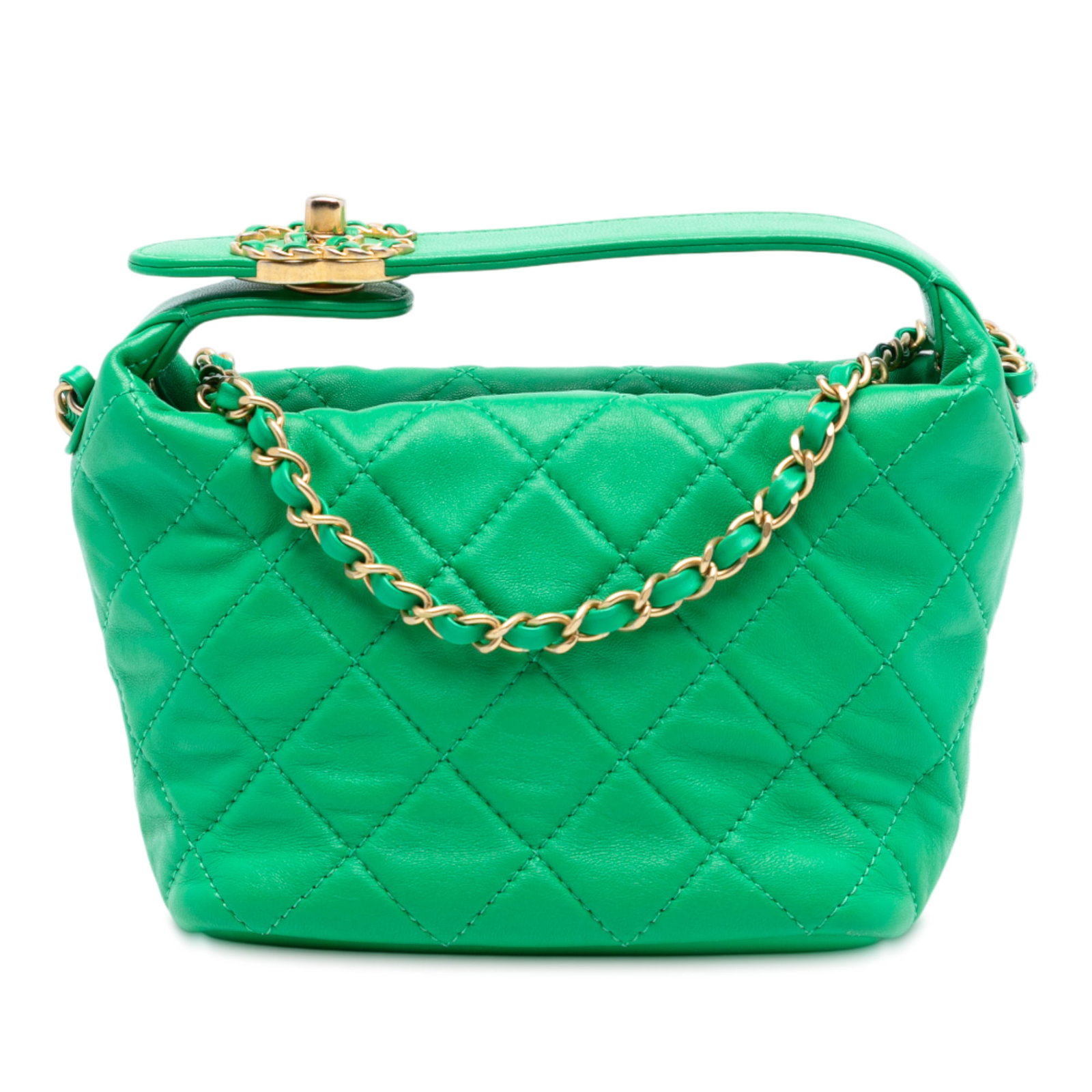 Chanel Green Lambskin Quilted Small Perfect Meeting Hobo Bag (1 of 8)