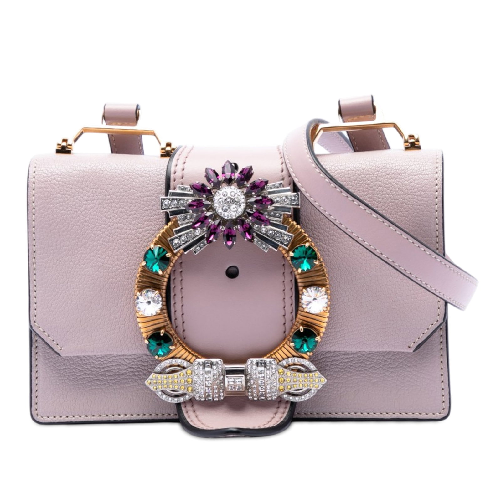 Miu Miu crystal embellished goatskin leather crossbody bag (1 of 7)