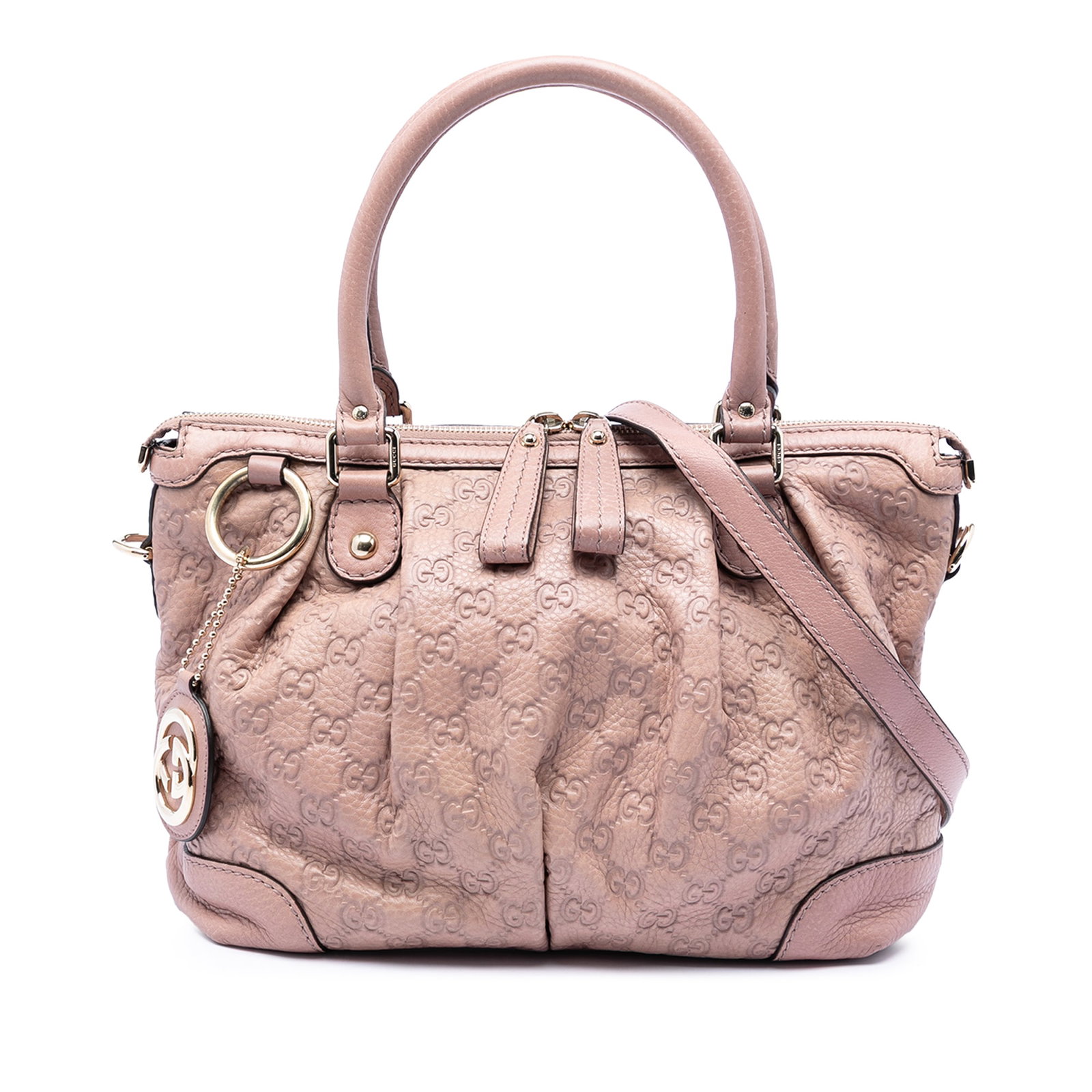 Gucci Guccissima Sukey Leather Satchel Bag Brown (1 of 7)