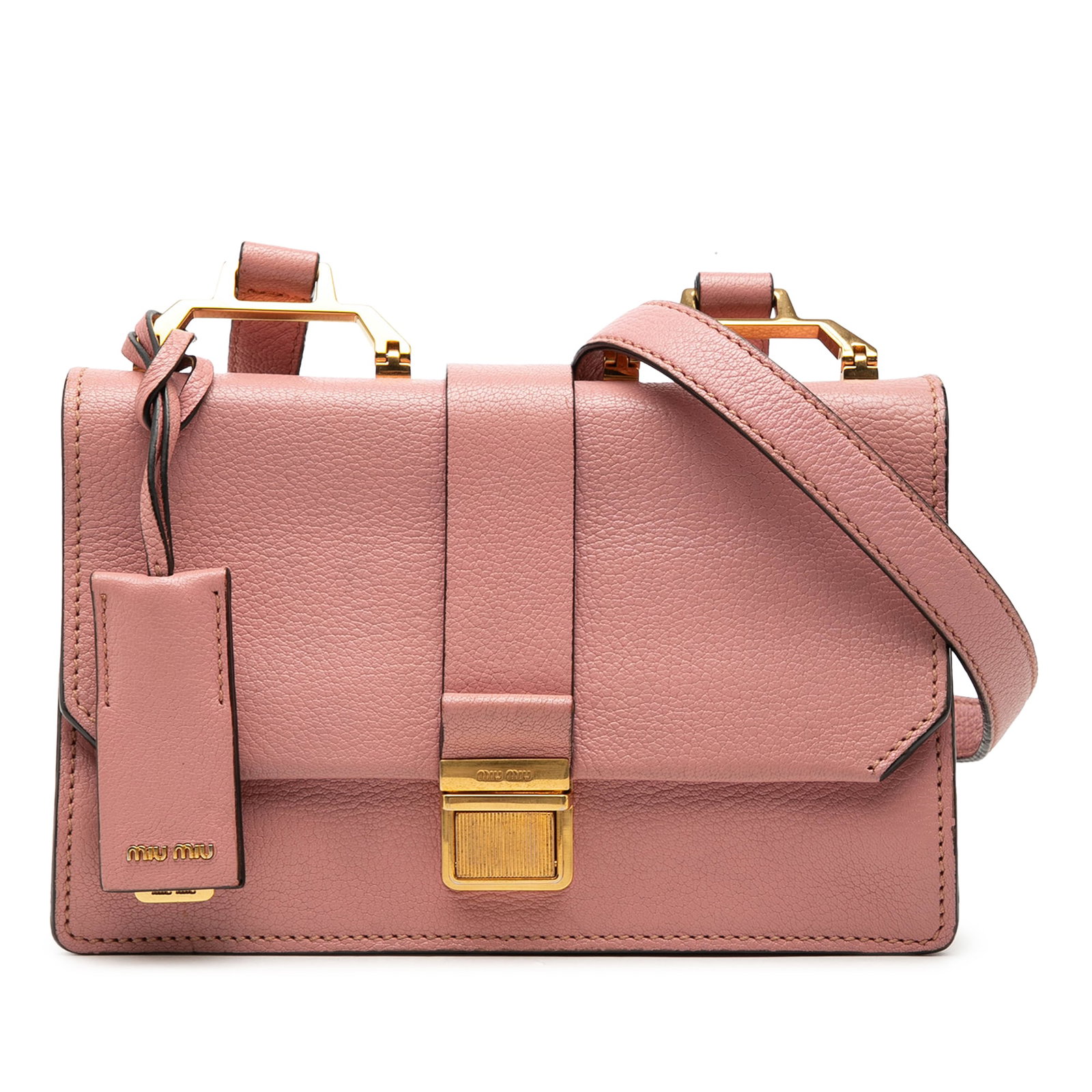 Miu Miu Madras Goatskin Leather Crossbody Bag Pink (1 of 6)