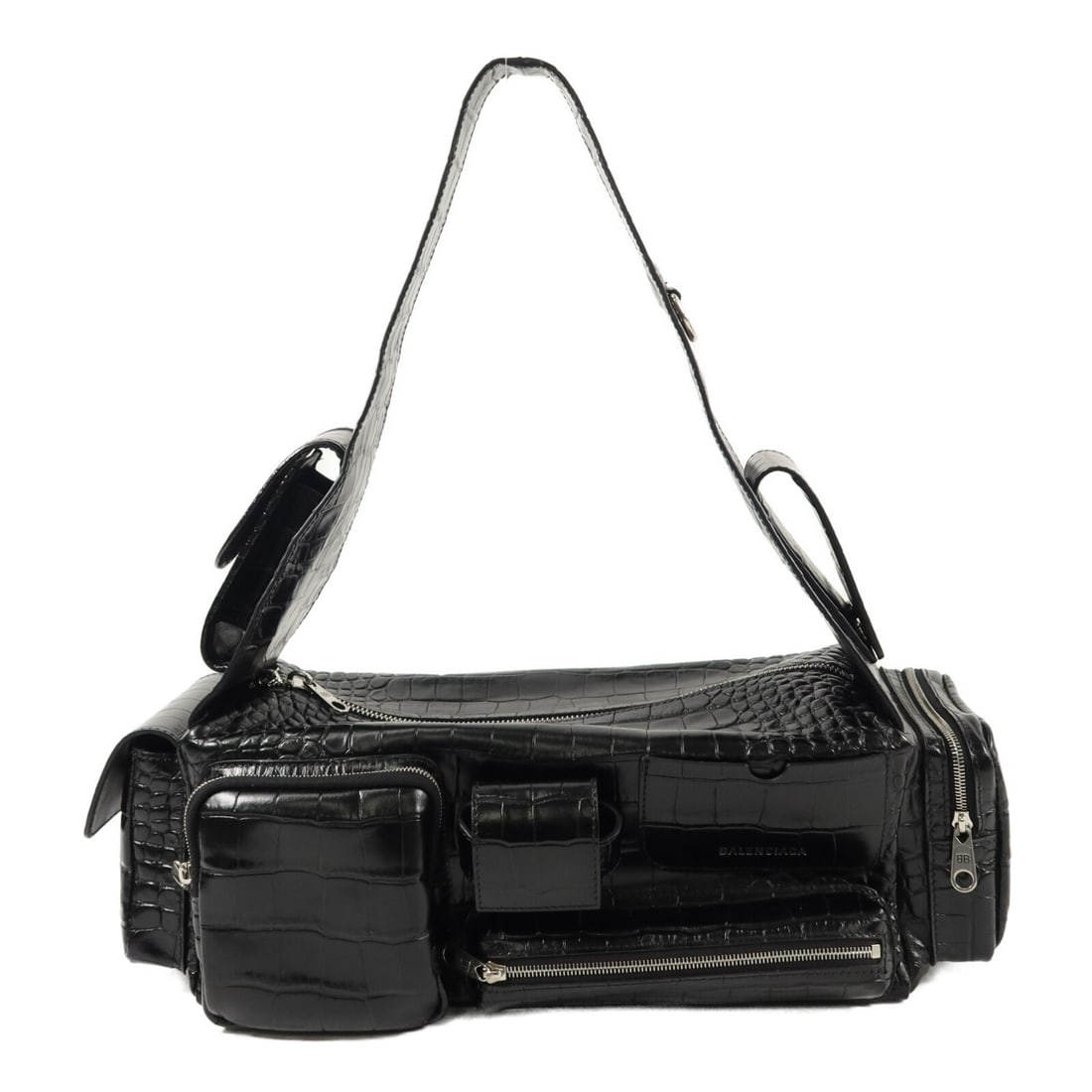 Balenciaga SuperBusy calfskin shoulder sling bag black SHW (1 of 16)