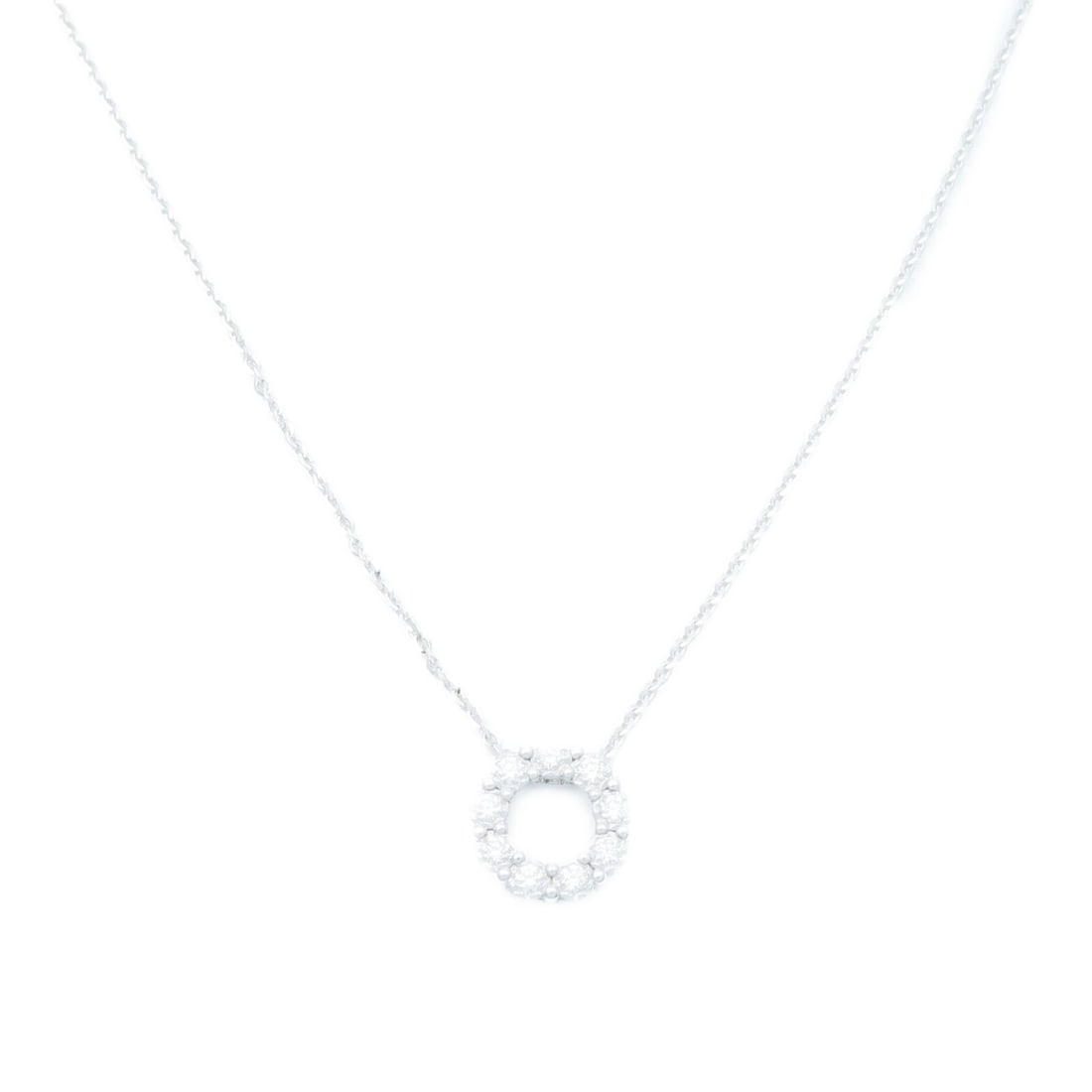 18K White Gold Diamond Necklace by JEWELRY: 18K White Gold Diamond Necklace by JEWELRY A women's necklace in clear K18WG white gold with diamond accents. The piece features a diamond main stone with a total of 0.20 ct and a necklace length of 3
