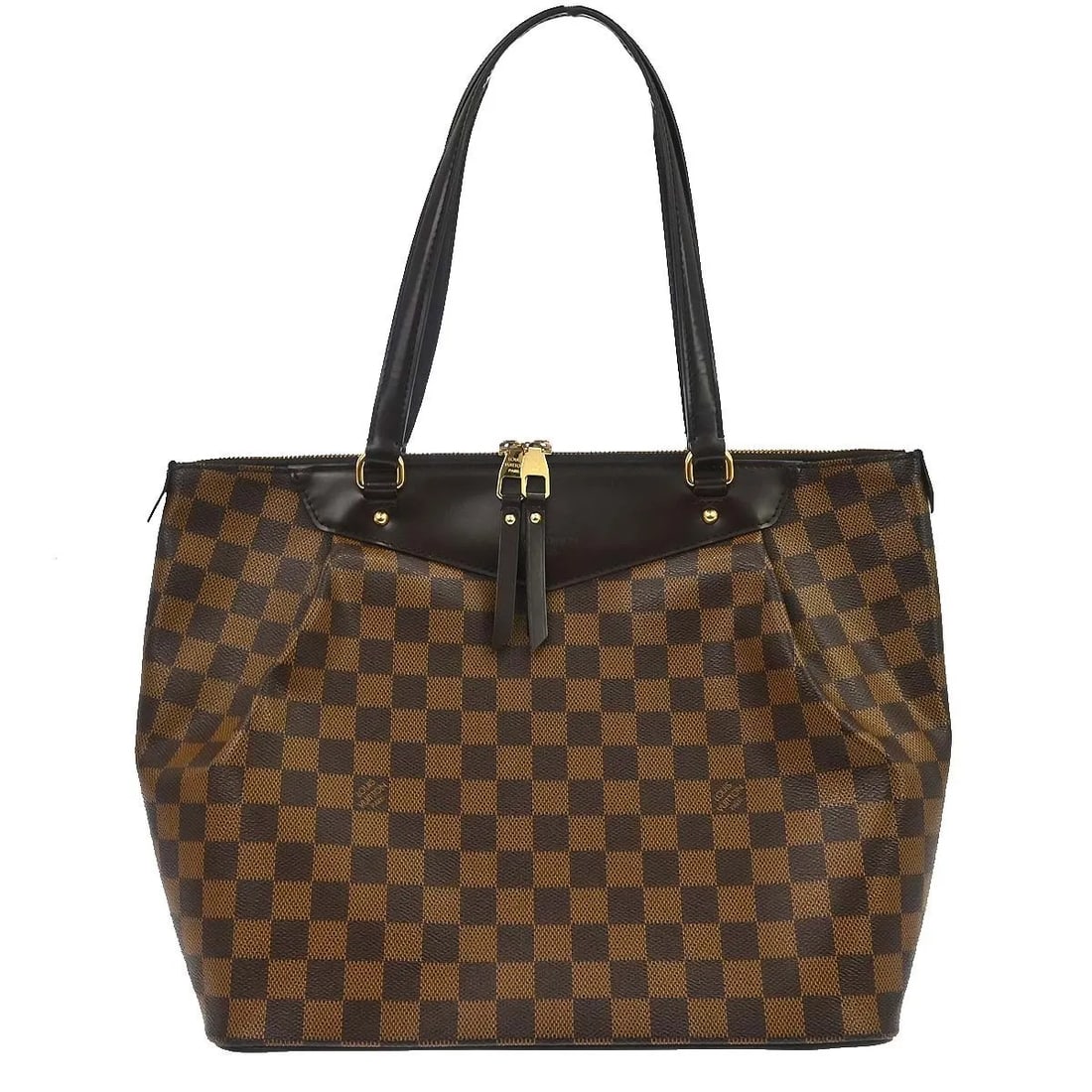 Louis Vuitton Westminster brown canvas handbag: Louis Vuitton Westminster brown canvas handbag Louis Vuitton Westminster Damier handbag in brown canvas, made in France. The bag is described as being in very good condition, with light scratching to 