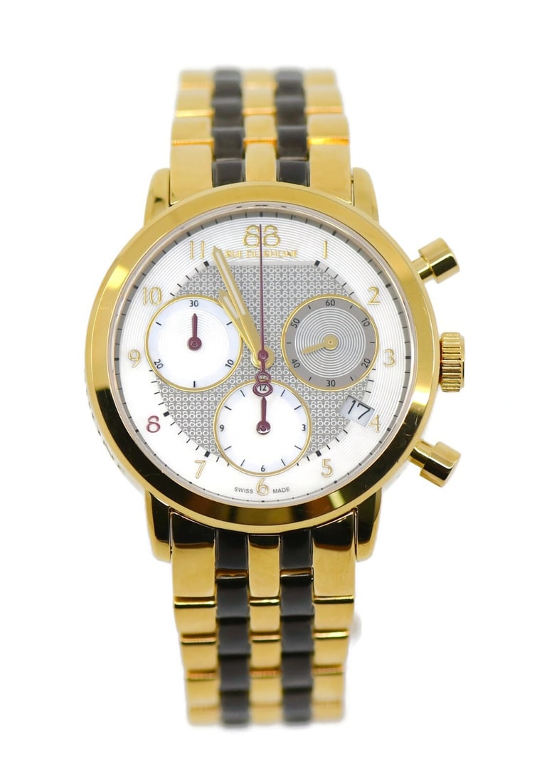 88 Rue Du Rhone Two Tone Steel Quartz Watch Ref 87WA143506 with Box: 88 Rue Du Rhone Two Tone Steel Quartz Watch Ref 87WA143506 with Box Experience elegance with the Rue Du Rhone Two Tone Stainless Steel Watch. This exquisite wristwatch features a robust stainless stee