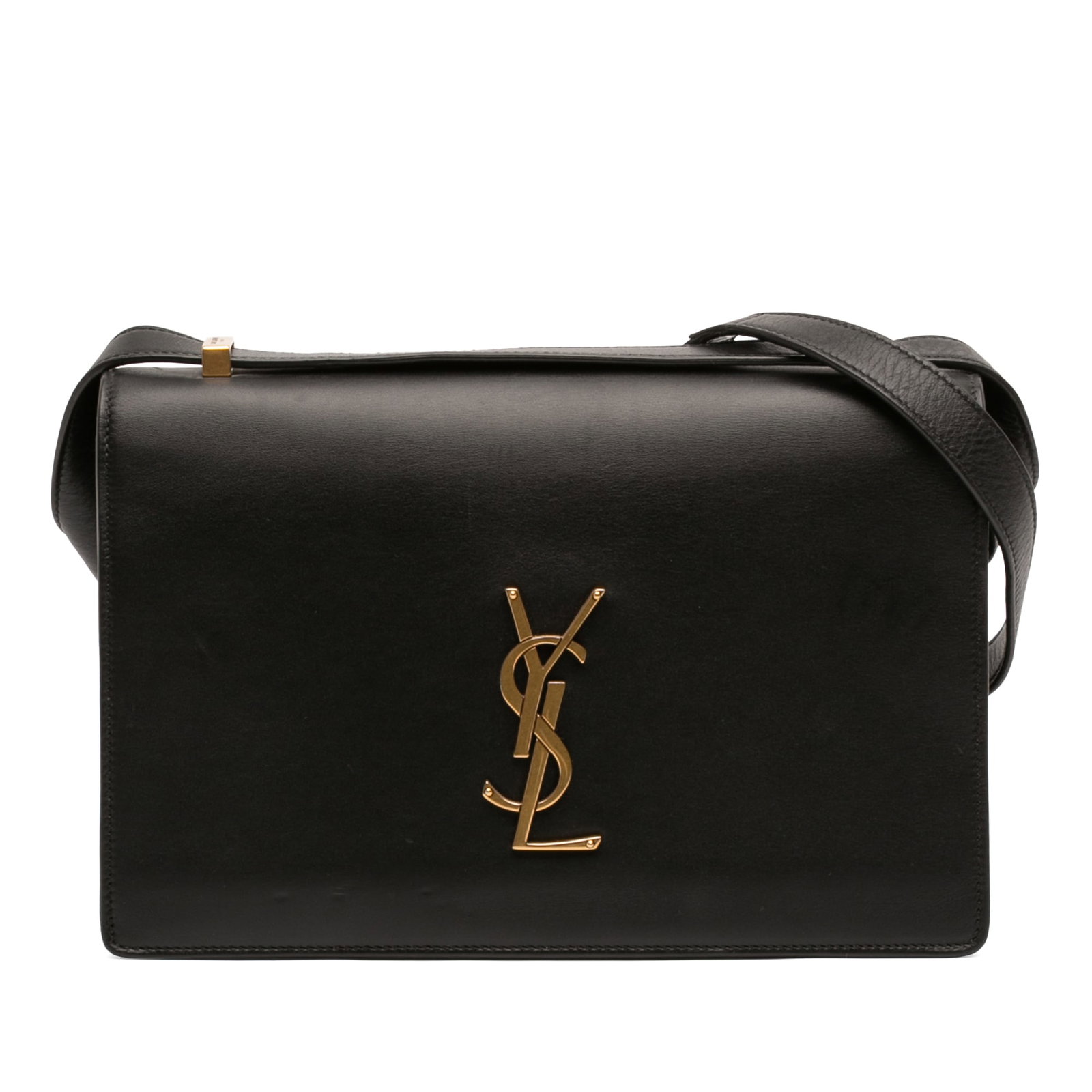 Saint Laurent Dylan Small Black Leather Crossbody Bag: Saint Laurent Dylan Small Black Leather Crossbody Bag A Saint Laurent Small Calfskin Dylan Crossbody in black leather with a flap front, magnetic snap closure, flat leather strap, and interior slip po