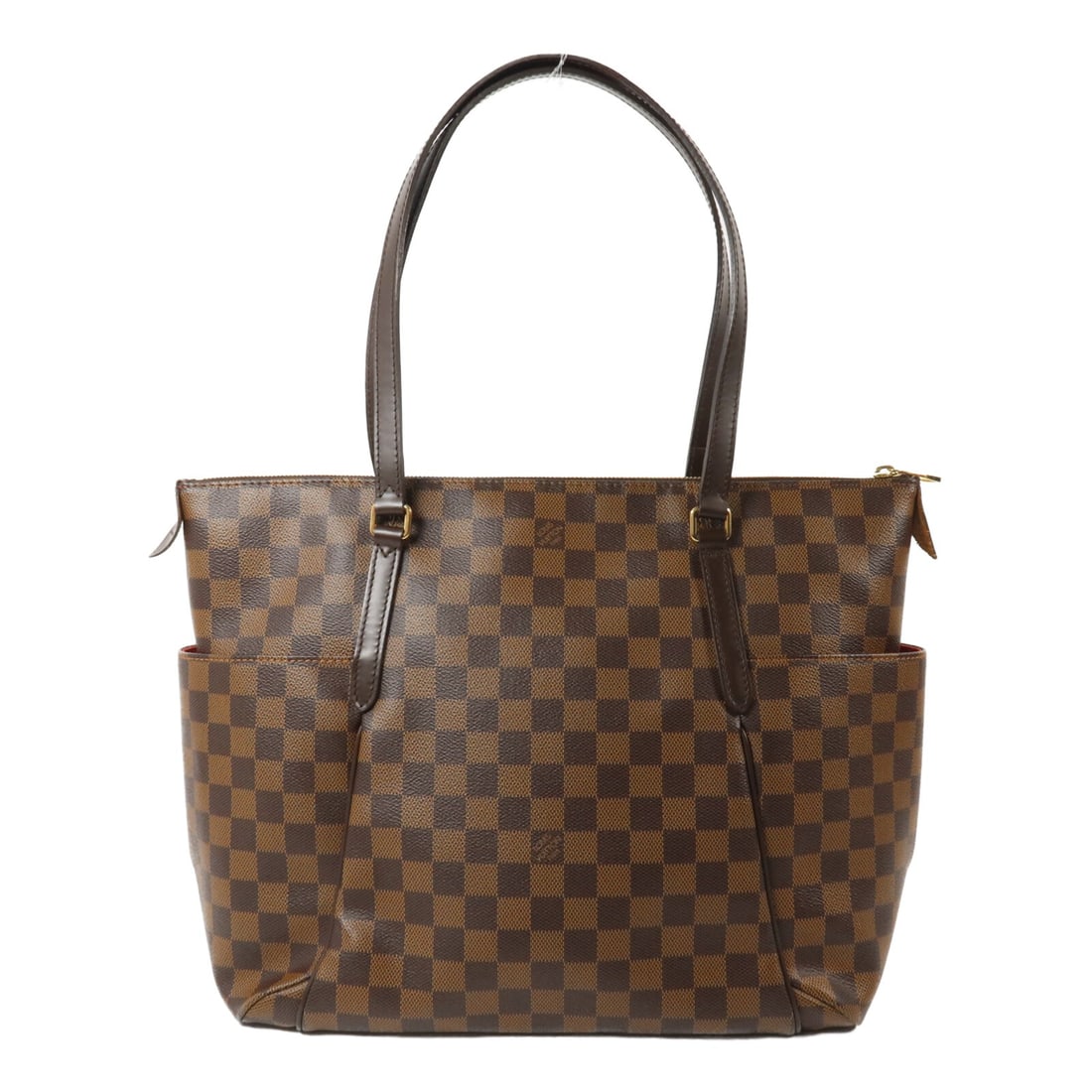 Louis Vuitton Totally MM N41281 Damier Ebene Brown Shoulder Bag: Louis Vuitton Totally MM N41281 Damier Ebene Brown Shoulder Bag Louis Vuitton Totally MM shoulder bag in Damier Ebene x brown PVC coated canvas. This women's regular-size bag is made in France and fea