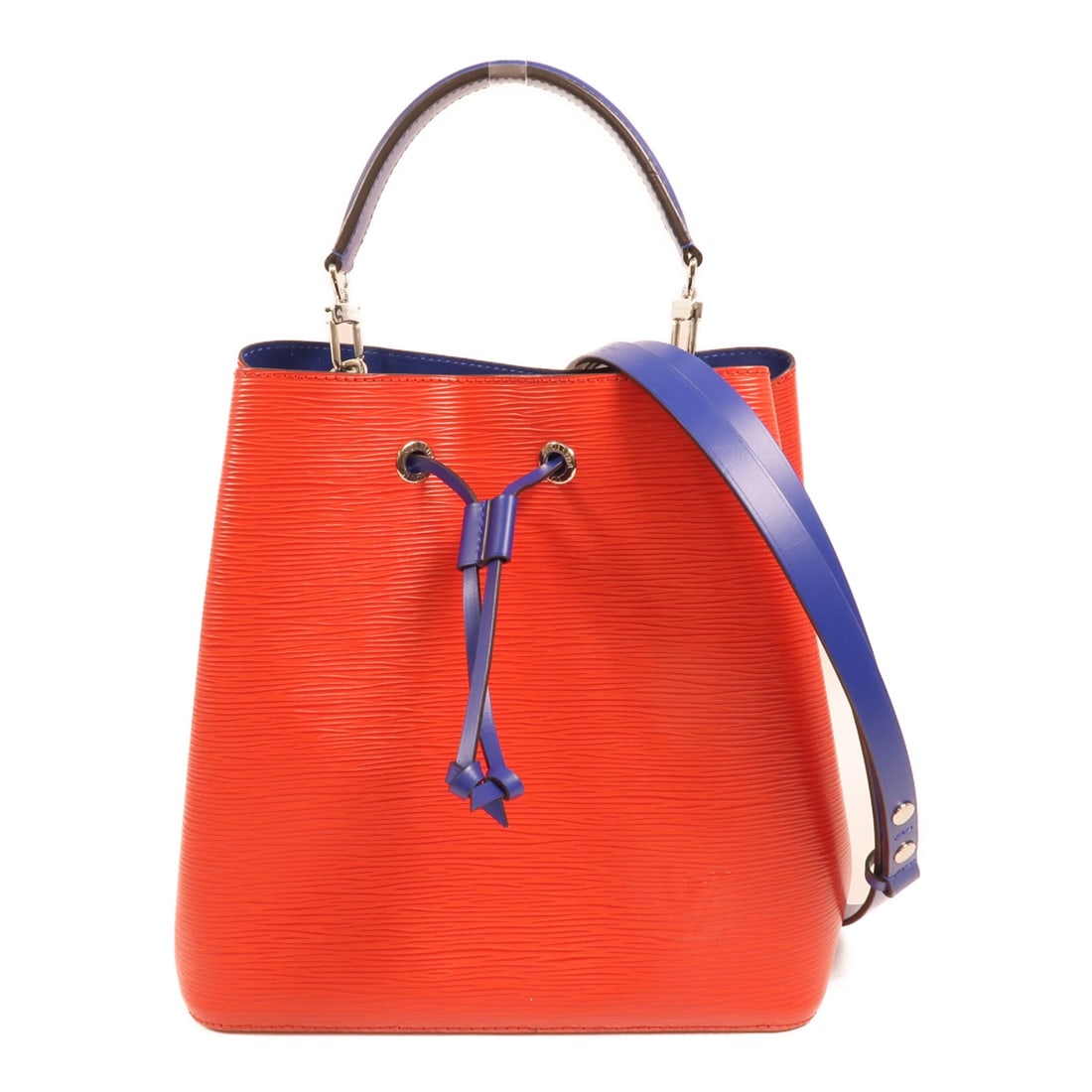 Louis Vuitton Neo Noe MM Epi Calfskin 2Way Bucket Bag M54365: Louis Vuitton Neo Noe MM Epi Calfskin 2Way Bucket Bag M54365 Louis Vuitton Neo Noe MM shoulder bucket bag, model M54365, in Red and Blue with Epi and calfskin (cowhide) materials. This 2-way shoulder 