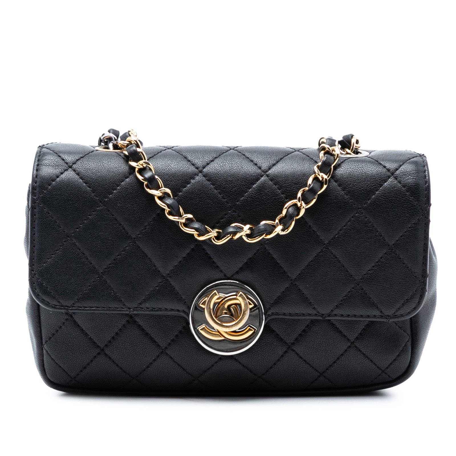 Chanel black quilted lambskin crossbody flap bag (1 of 8)