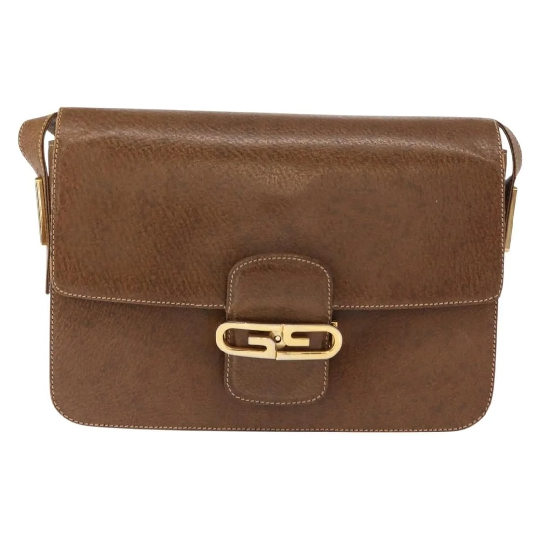Gucci Vintage Flap Brown Leather Shoulder Bag (1 of 18)
