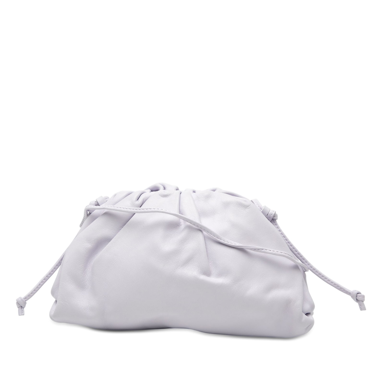 Bottega Veneta Mini Pouch Purple Leather Crossbody Bag: Bottega Veneta Mini Pouch Purple Leather Crossbody Bag This Bottega Veneta The Mini Pouch Crossbody features a luxurious lambskin leather body in purple, a flat leather strap, and a magnetic closure. 