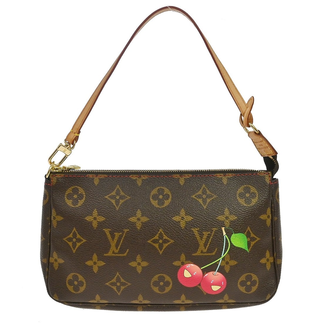 Louis Vuitton Pochette Accessoires M95008 Monogram Cherry Shoulder Bag: Louis Vuitton Pochette Accessoires M95008 Monogram Cherry Shoulder Bag Louis Vuitton Monogram Cherry Pochette Accessoires handbag in brown Monogram Cherry Canvas and leather. The bag is described as b