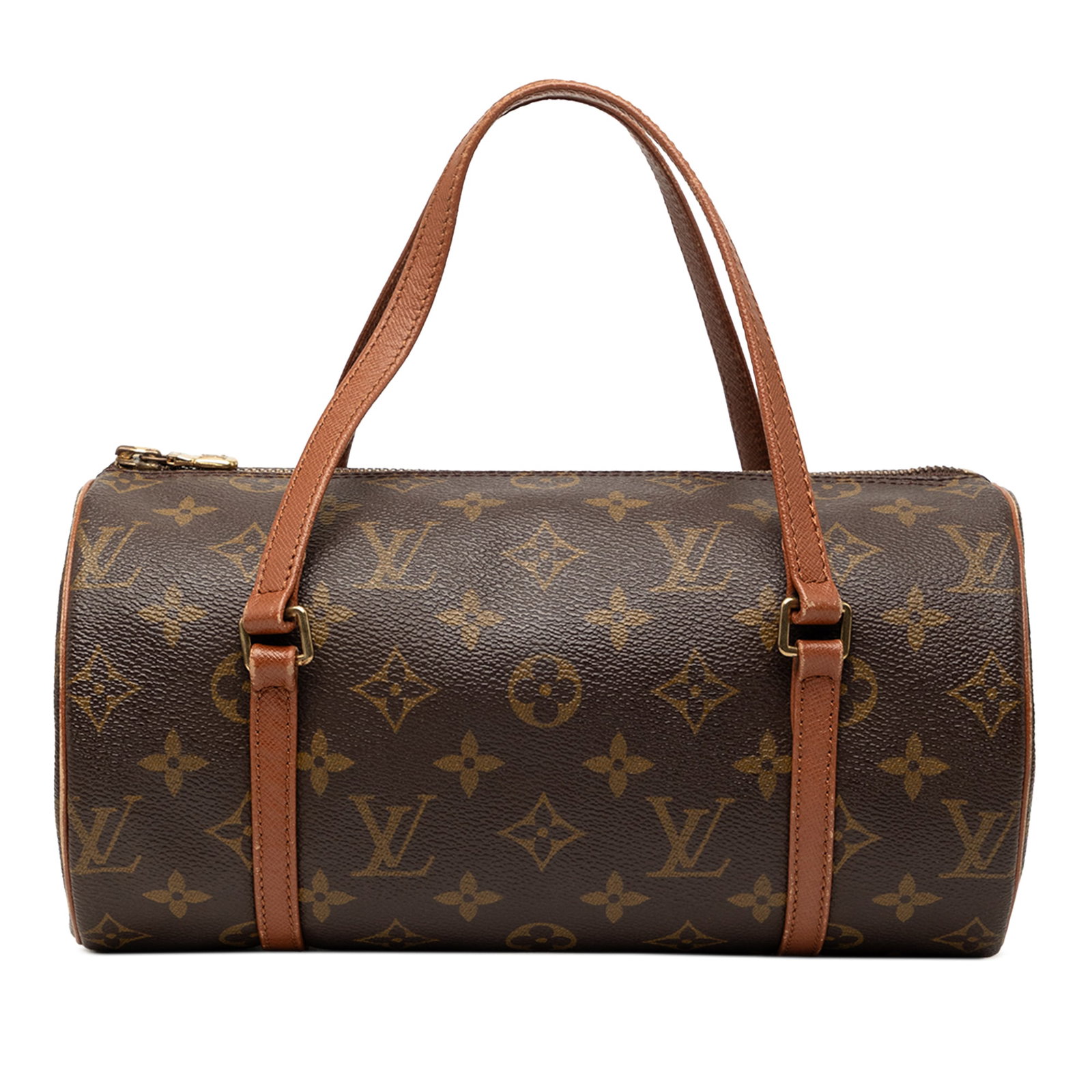 Louis Vuitton Papillon 26 Monogram Canvas Handbag: Louis Vuitton Papillon 26 Monogram Canvas Handbag The Papillon 26 is a bag with a monogram canvas body, leather trim, flat leather handles, and a top zip closure. It is made in France and presented in