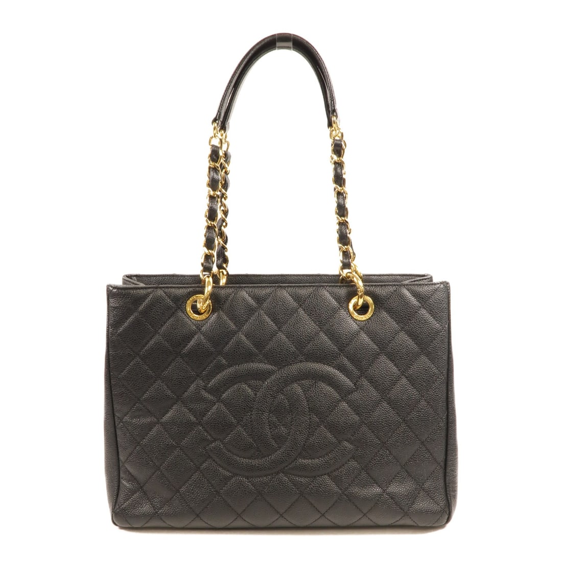 Chanel GST Grand Shopping Tote Black Calfskin Shoulder Bag CC GHW: Chanel GST Grand Shopping Tote Black Calfskin Shoulder Bag CC GHW A CHANEL Grand Shopping Tote (GST) shoulder bag in black calfskin leather with CC hardware. It features a structured tote silhouette, 