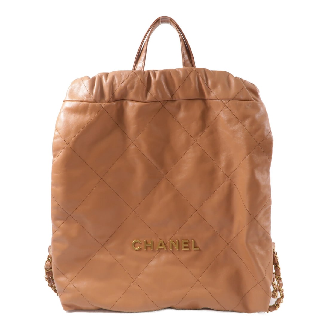 CHANEL AS3313 Chanel 22 Brown Lambskin Backpack GHW (1 of 15)