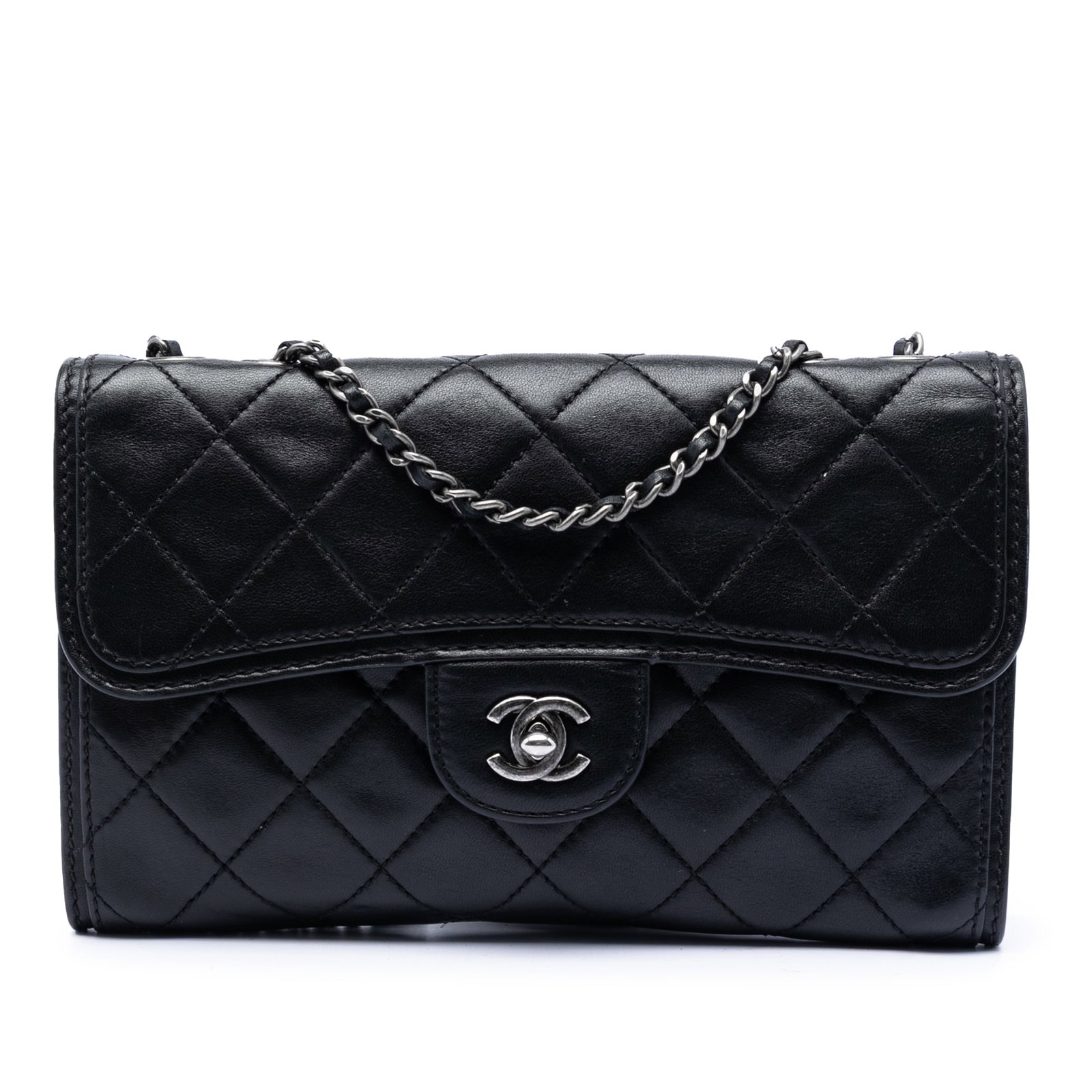 Chanel Citizen Zip Flap quilted lambskin crossbody bag: Chanel Citizen Zip Flap quilted lambskin crossbody bag This Chanel Small Quilted Lambskin Citizen Zip Flap crossbody bag showcases a quilted lambskin leather exterior in black, complemented by a leath