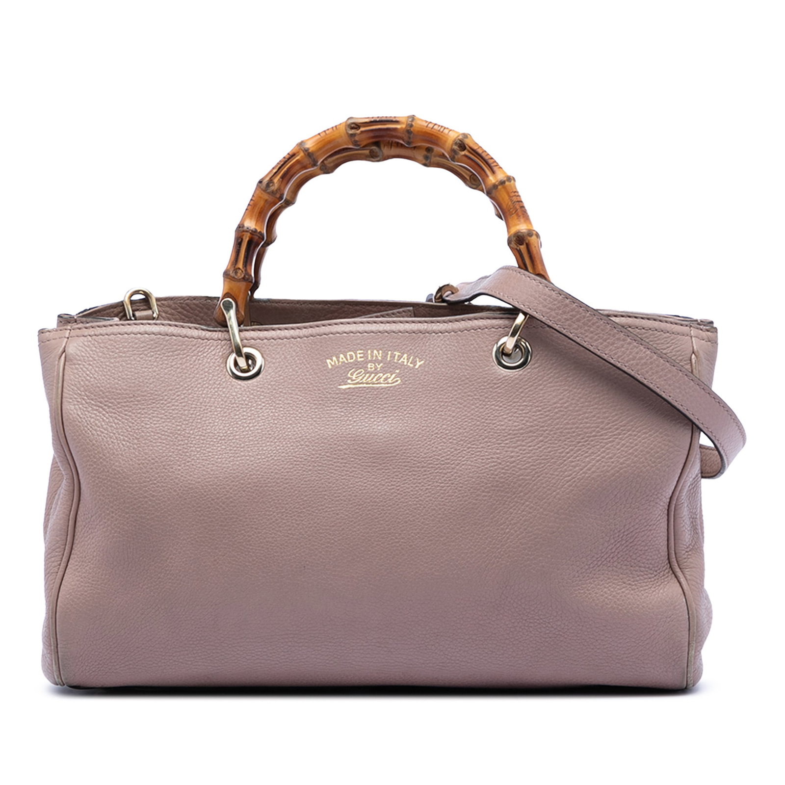 Gucci Bamboo Handle Medium Brown Leather Satchel with Detachable Strap (1 of 7)