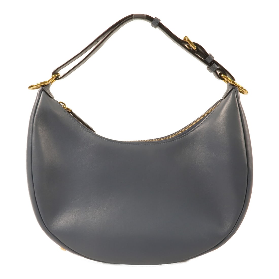 FENDI 8BR798 Blue Calfskin Hobo Shoulder Bag: FENDI 8BR798 Blue Calfskin Hobo Shoulder Bag FENDI hobo shoulder bag in blue calfskin (cowhide) leather, model 8BR798. It features a shoulder strap with an adjustable drop and a fastener pocket. The b