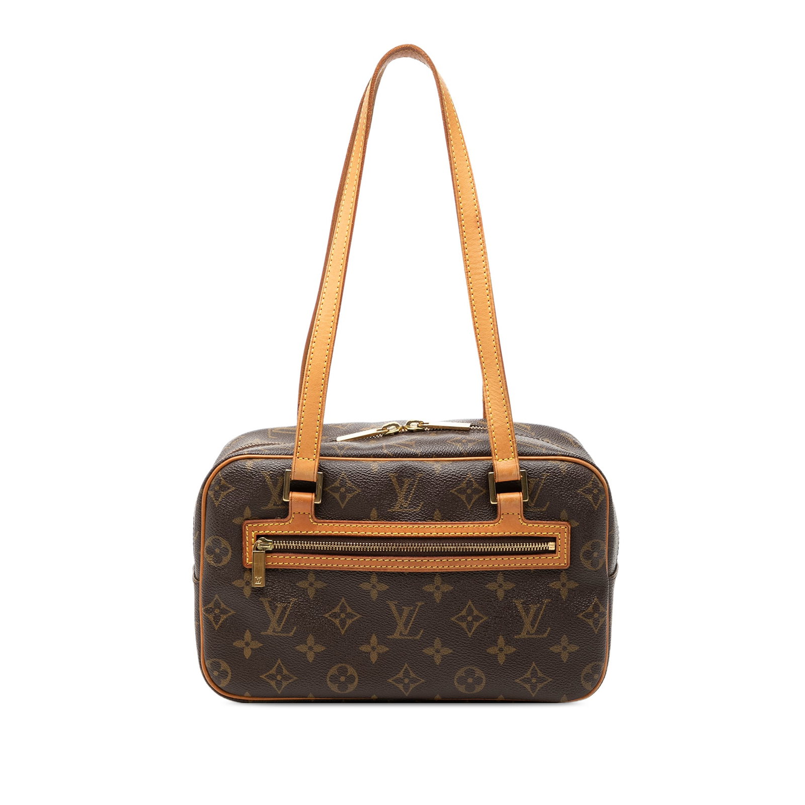 Louis Vuitton Cite MM Monogram Shoulder Bag: Louis Vuitton Cite MM Monogram Shoulder Bag Louis Vuitton Monogram Cite MM shoulder bag in brown monogram canvas with flat vachetta leather shoulder straps, a dual zip top closure, an exterior front z
