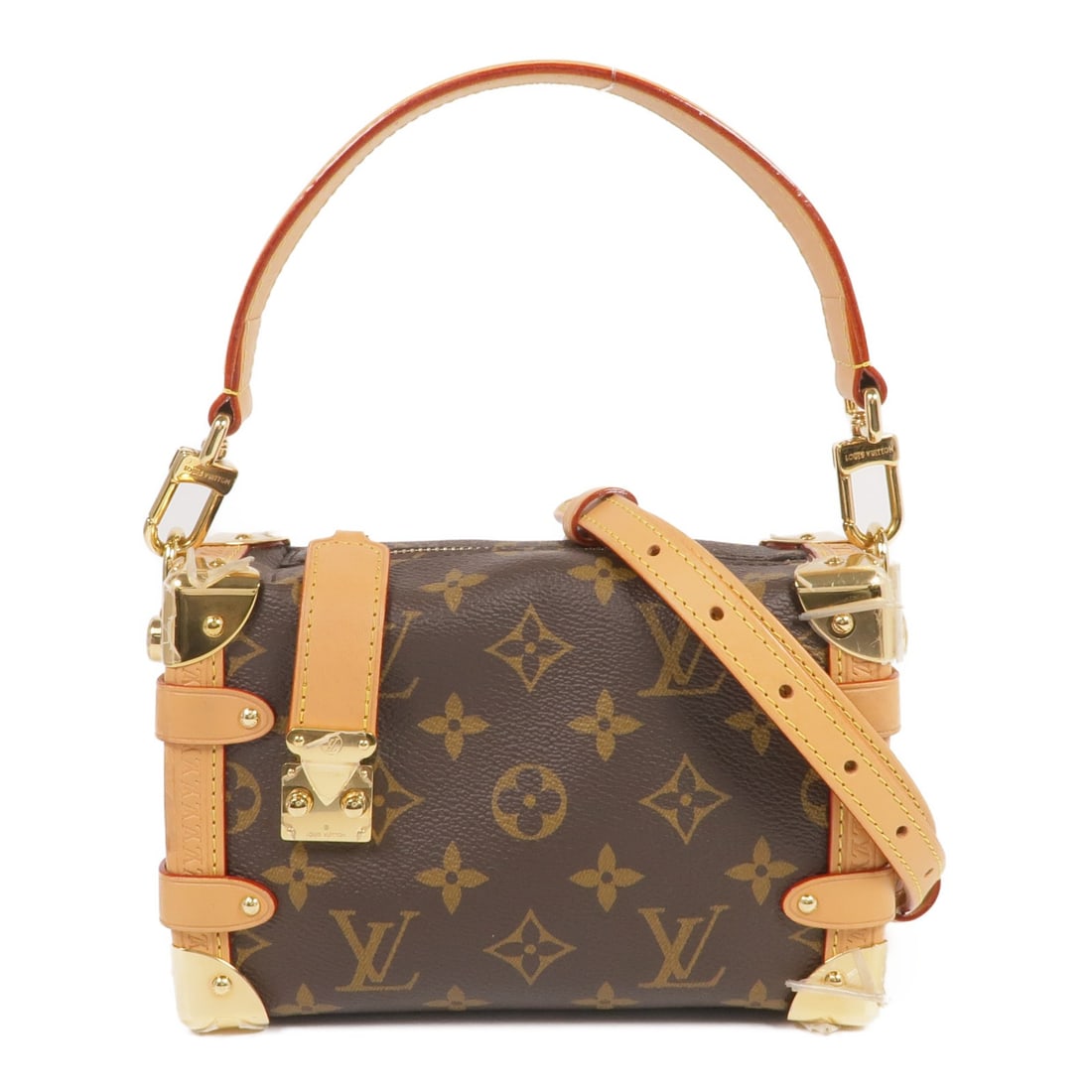 Louis Vuitton Side Trunk PM M46815 Monogram 2way Bag: Louis Vuitton Side Trunk PM M46815 Monogram 2way Bag The Louis Vuitton Side Trunk PM is a 2-way shoulder bag in a brown Monogram and PVC coated canvas combination. It comes with a shoulder strap and s