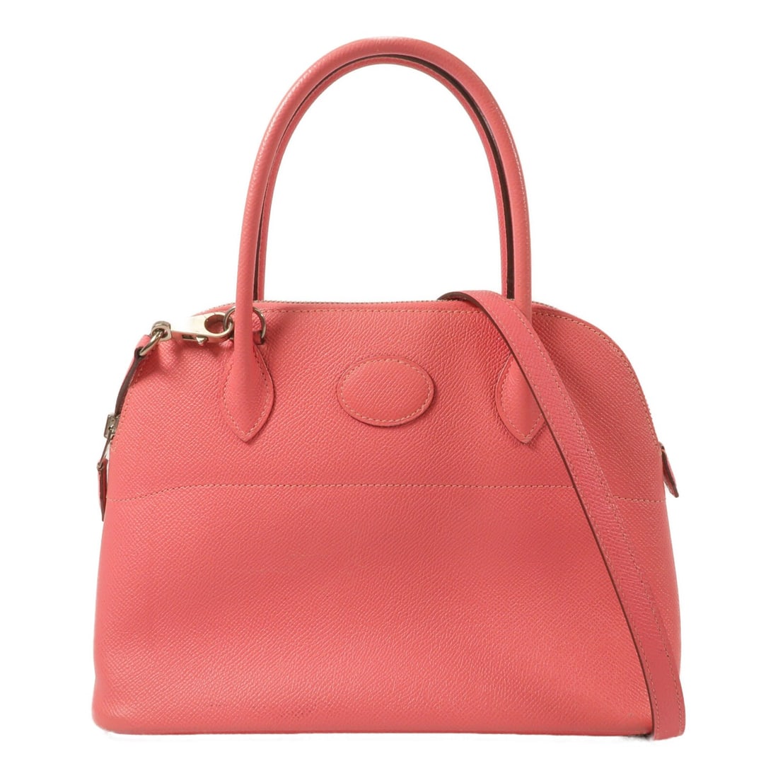 Hermes Bolide 27 Epsom Calfskin 2way Shoulder Handbag Rose Azalee: Hermes Bolide 27 Epsom Calfskin 2way Shoulder Handbag Rose Azalee Hermes Bolide 27 2-way shoulder handbag in Rose Azalee pink, made in France. It is crafted from Epsom and calfskin (cowhide) and inclu