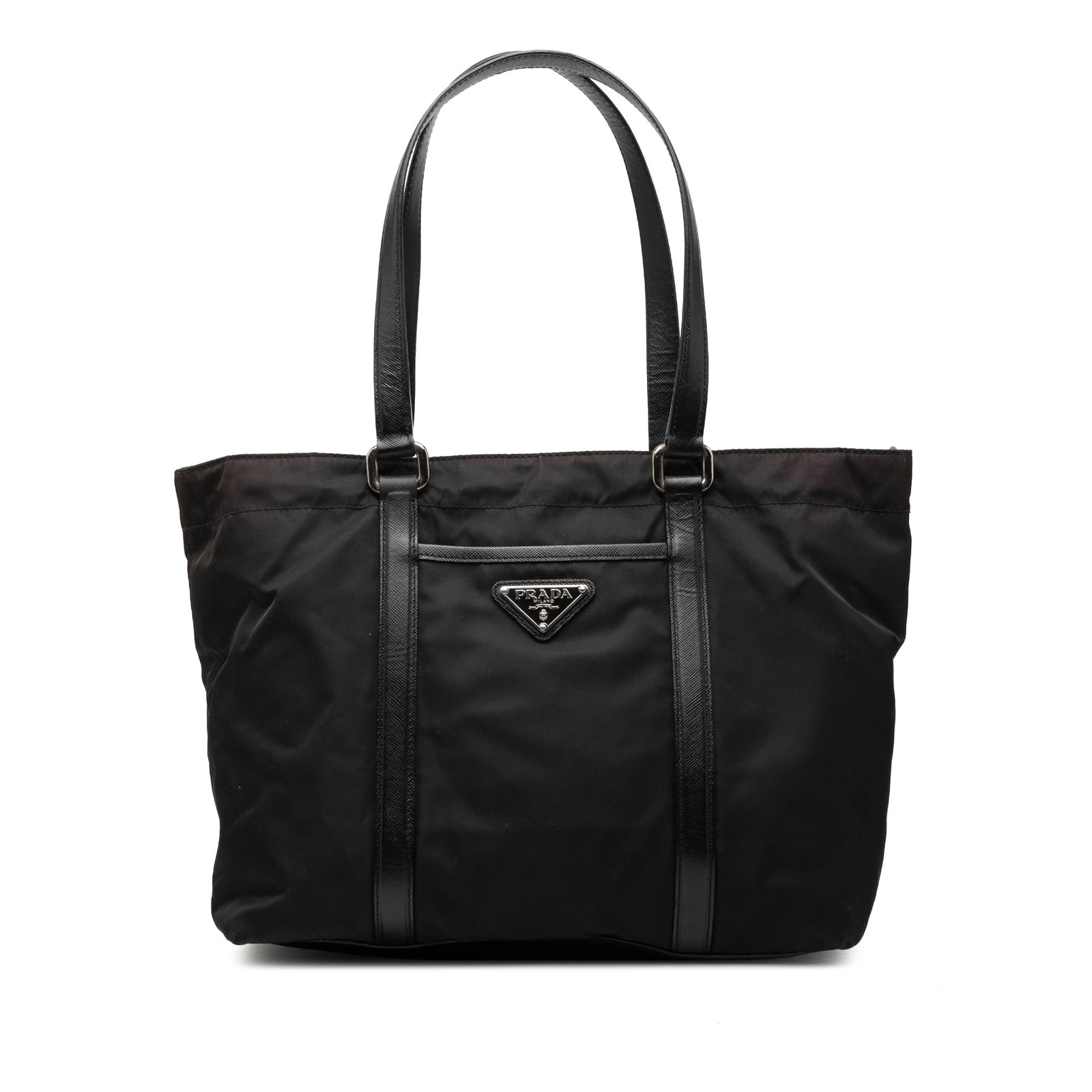 Prada black nylon tote with saffiano leather trim (1 of 7)