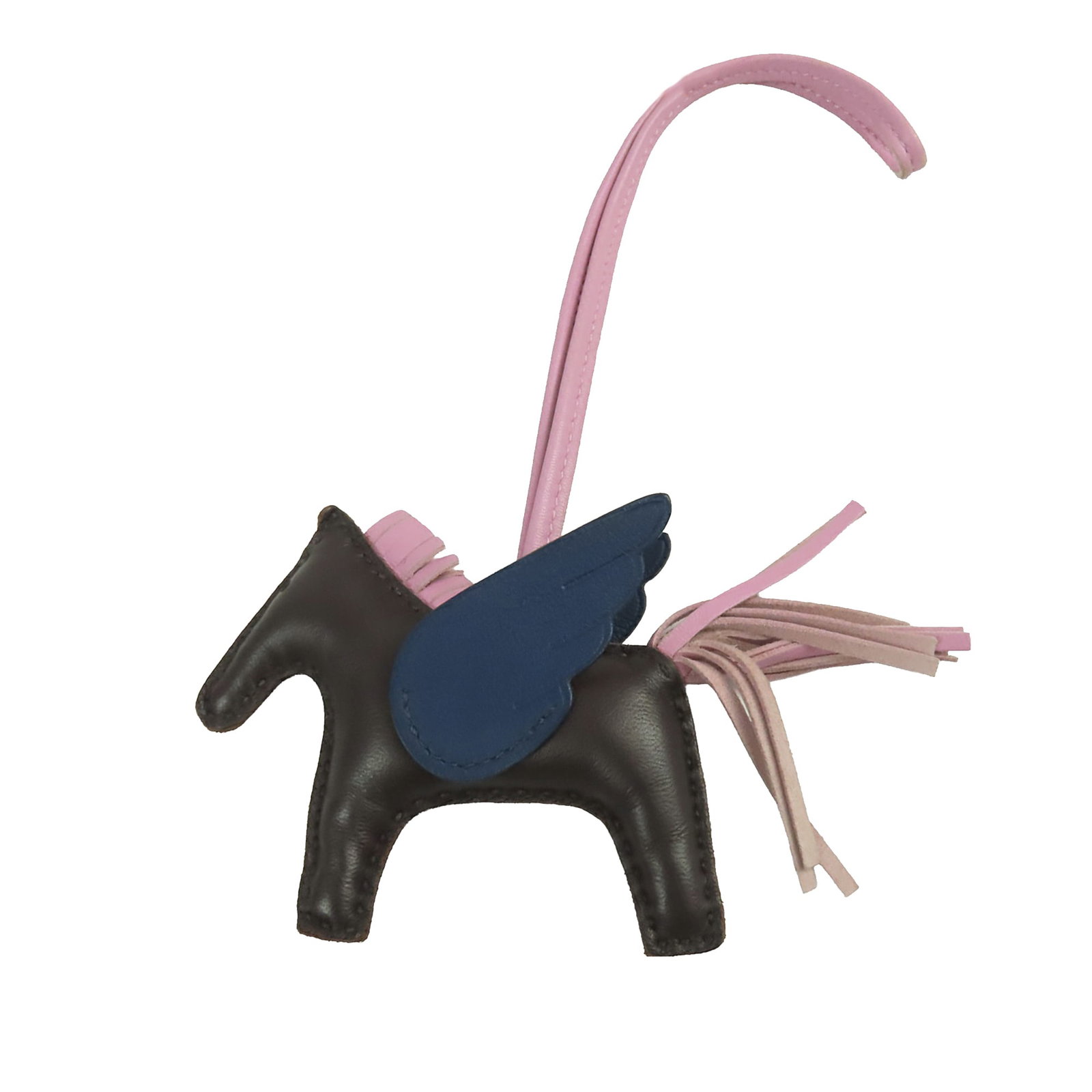 Hermes Grigri Rodeo Pegase PM Milo Lambskin Swift Bag Charm: Hermes Grigri Rodeo Pegase PM Milo Lambskin Swift Bag Charm Hermes Milo Lambskin and Swift Grigri Rodeo Pegase Bag Charm PM, made in France, featuring a leather body in Rouge Sellier, Blue Saphir, and
