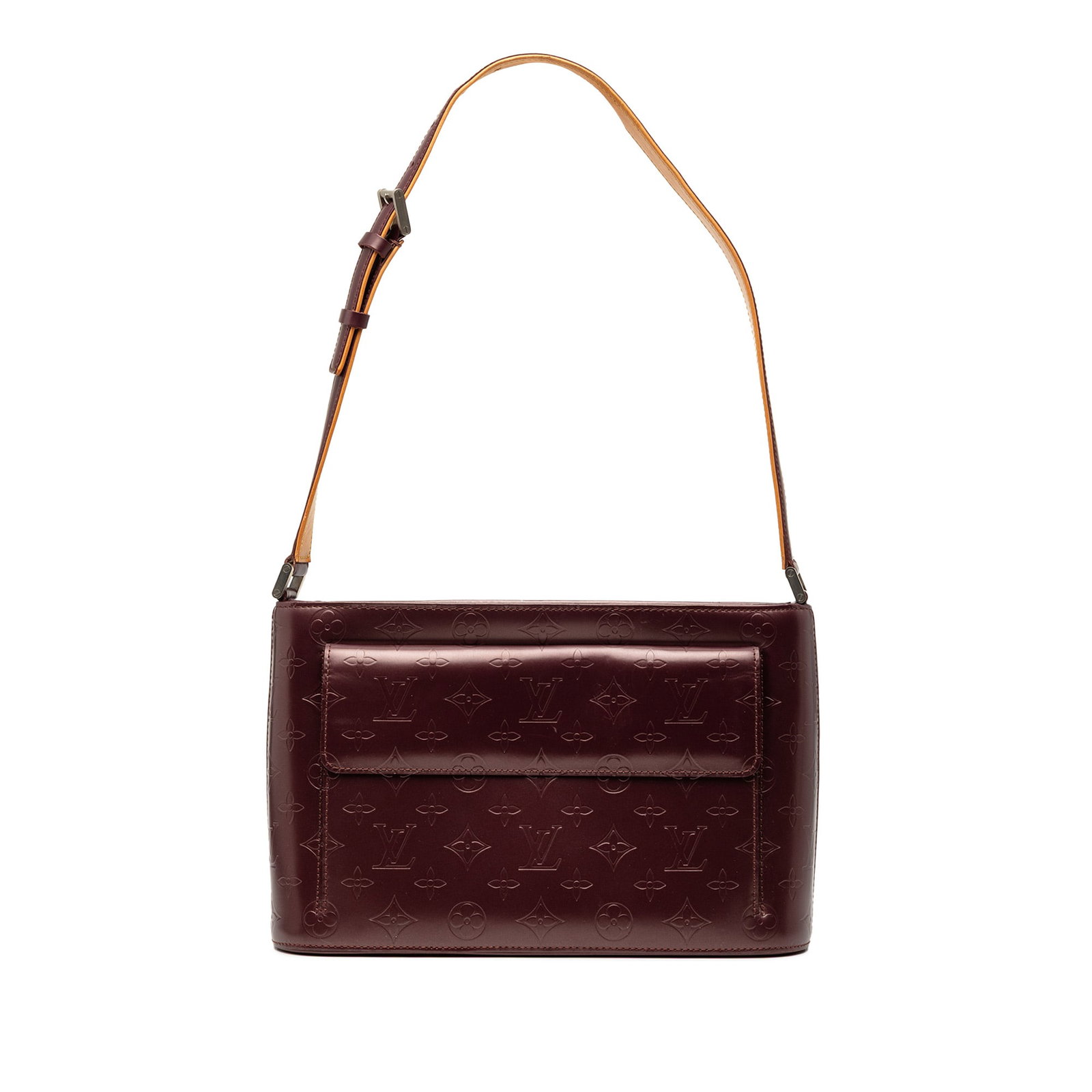 Louis Vuitton Alston Red Leather Shoulder Bag with Monogram Mat Finish: Louis Vuitton Alston Red Leather Shoulder Bag with Monogram Mat Finish This Louis Vuitton Monogram Mat Alston features a monogram mat leather body in red with an adjustable leather shoulder strap. The