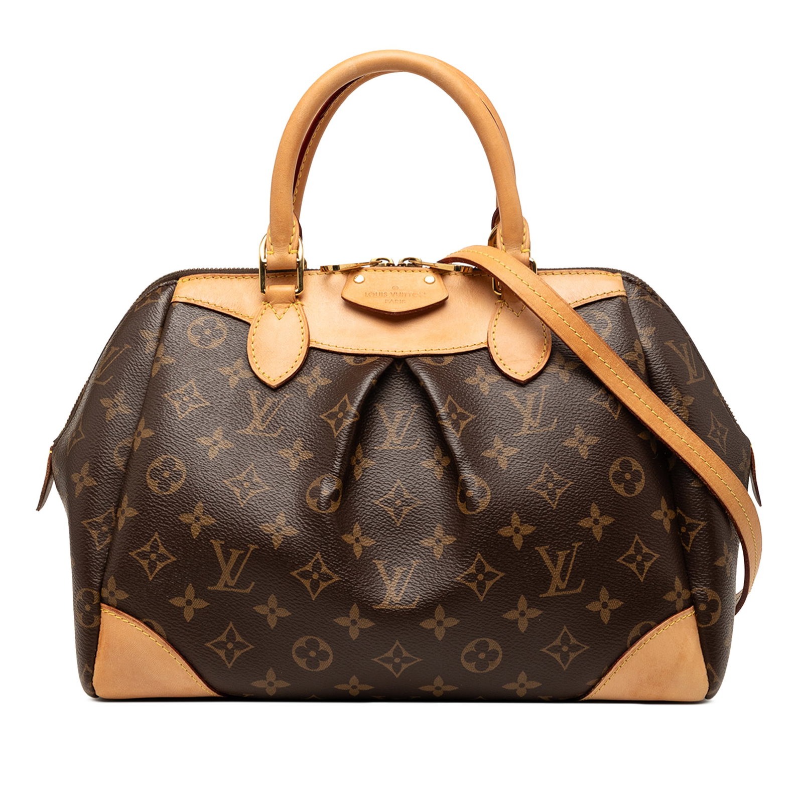 Louis Vuitton Monogram Segur Brown Canvas Satchel with Strap: Louis Vuitton Monogram Segur Brown Canvas Satchel with Strap Louis Vuitton Monogram Segur bag in brown monogram canvas with vachetta leather trim. It features rolled vachetta leather handles, a detach