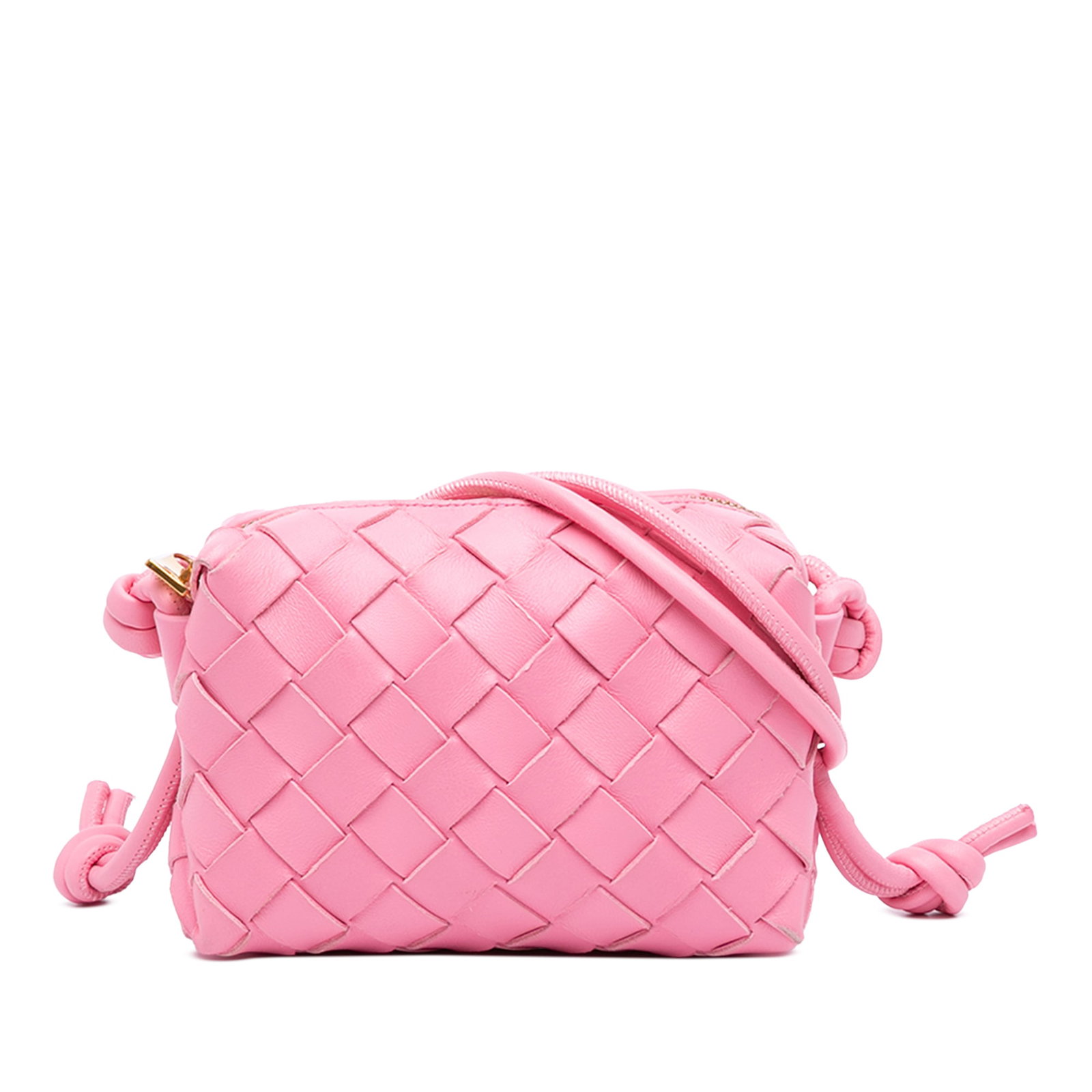 Bottega Veneta Loop Camera Bag Pink Intrecciato Lambskin Candy (1 of 7)