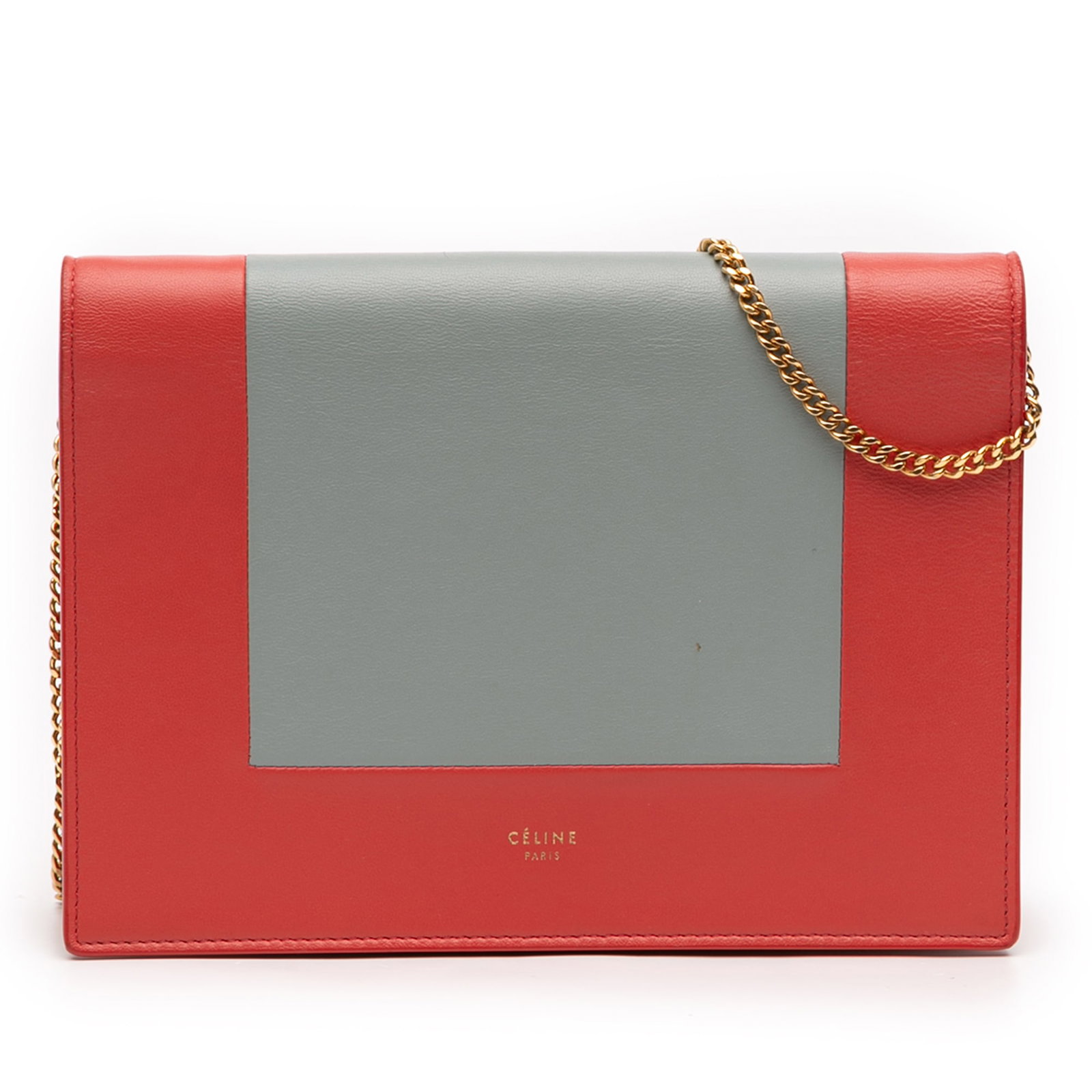 Celine Red Leather Frame Wallet on Chain with Magnetic Closure: Celine Red Leather Frame Wallet on Chain with Magnetic Closure This Celine Leather Frame Wallet on Chain is a stylish and functional accessory, crafted from luxurious leather and featuring a striking 