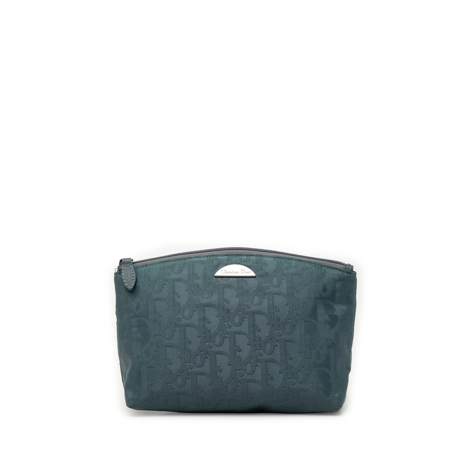 Dior Diorissimo Trotter blue canvas zip pouch: Dior Diorissimo Trotter blue canvas zip pouch A Diorissimo Trotter canvas pouch bag with a canvas body and top zip closure. It is blue, made of fabric, and originates from Spain. The pouch is in B+ co